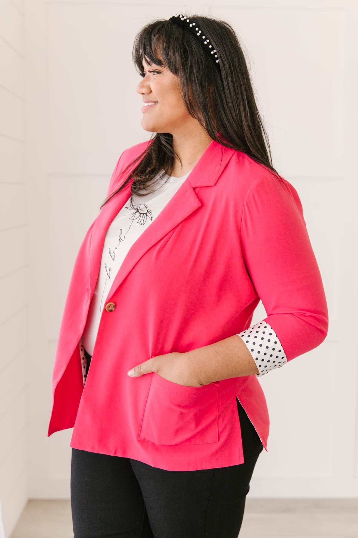 Pop of Polka Pink Blazer