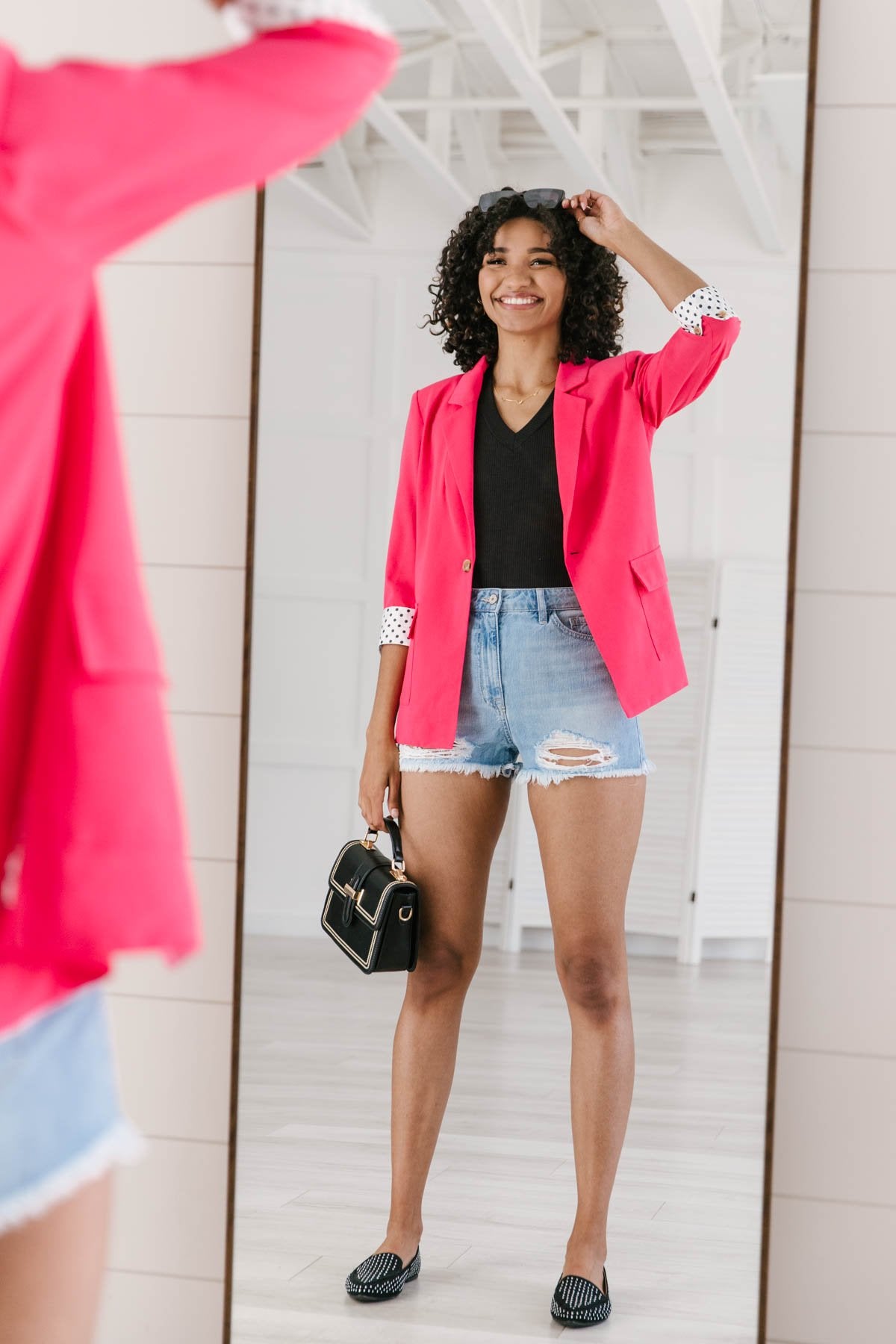 Pop of Polka Pink Blazer