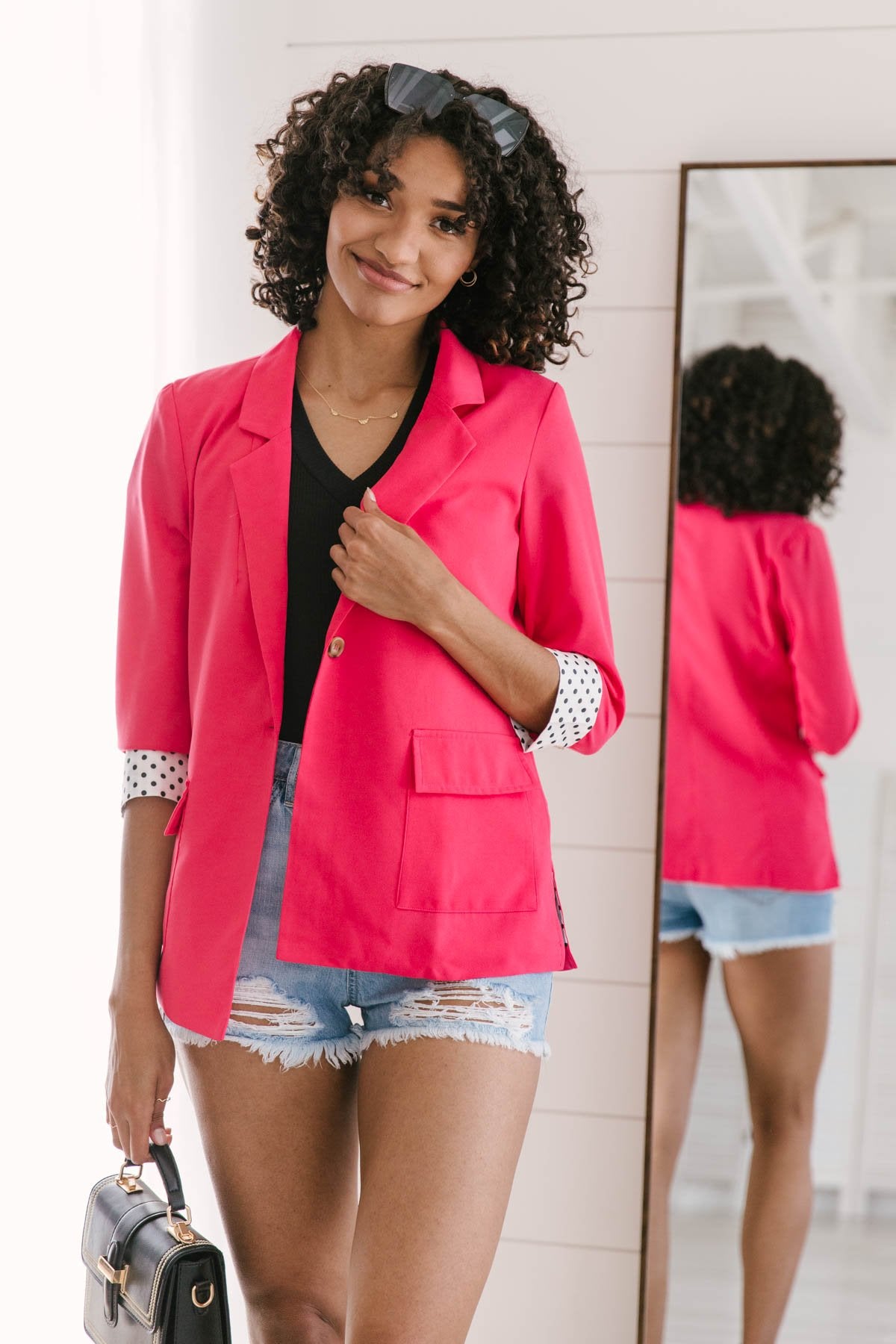 Pop of Polka Pink Blazer