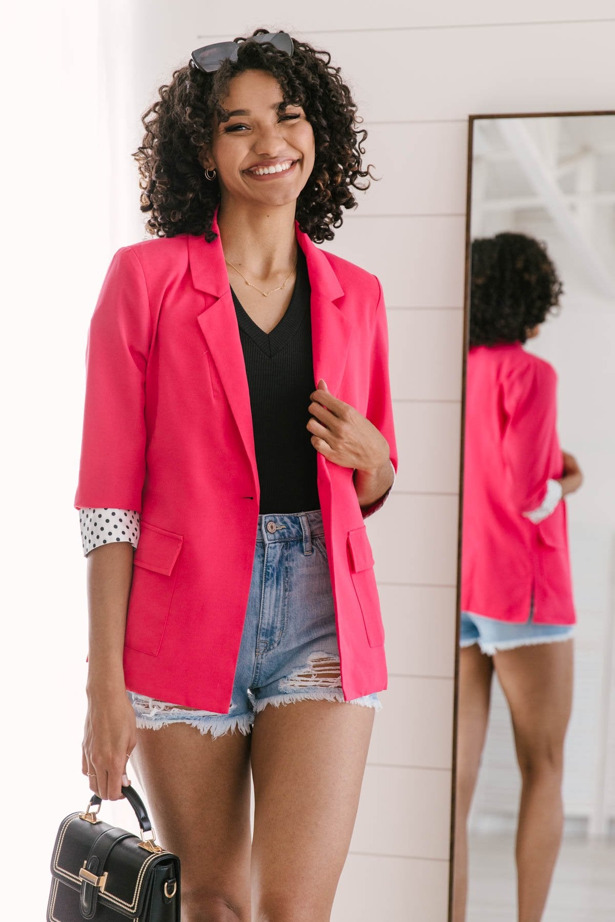 Pop of Polka Pink Blazer