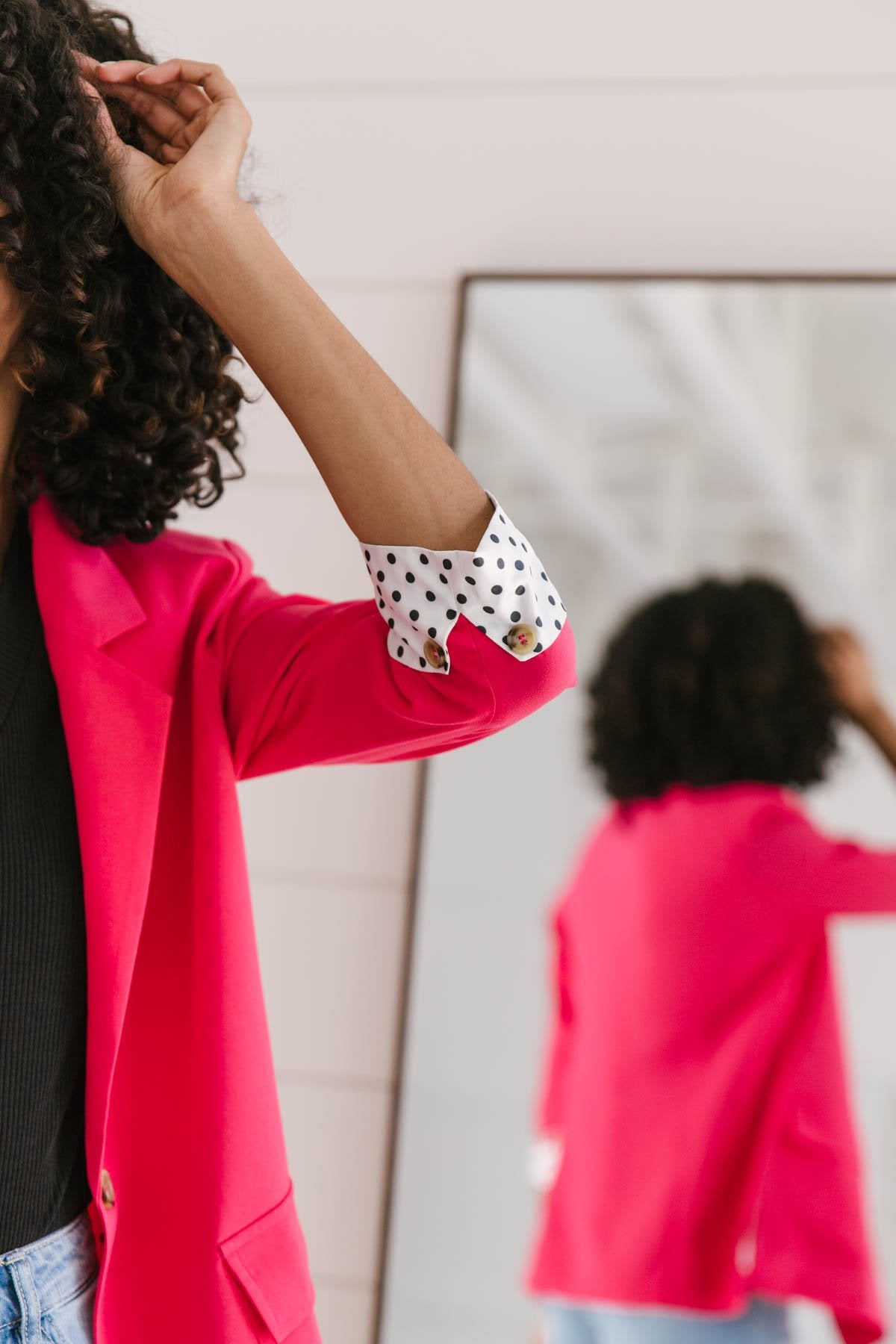 Pop of Polka Pink Blazer