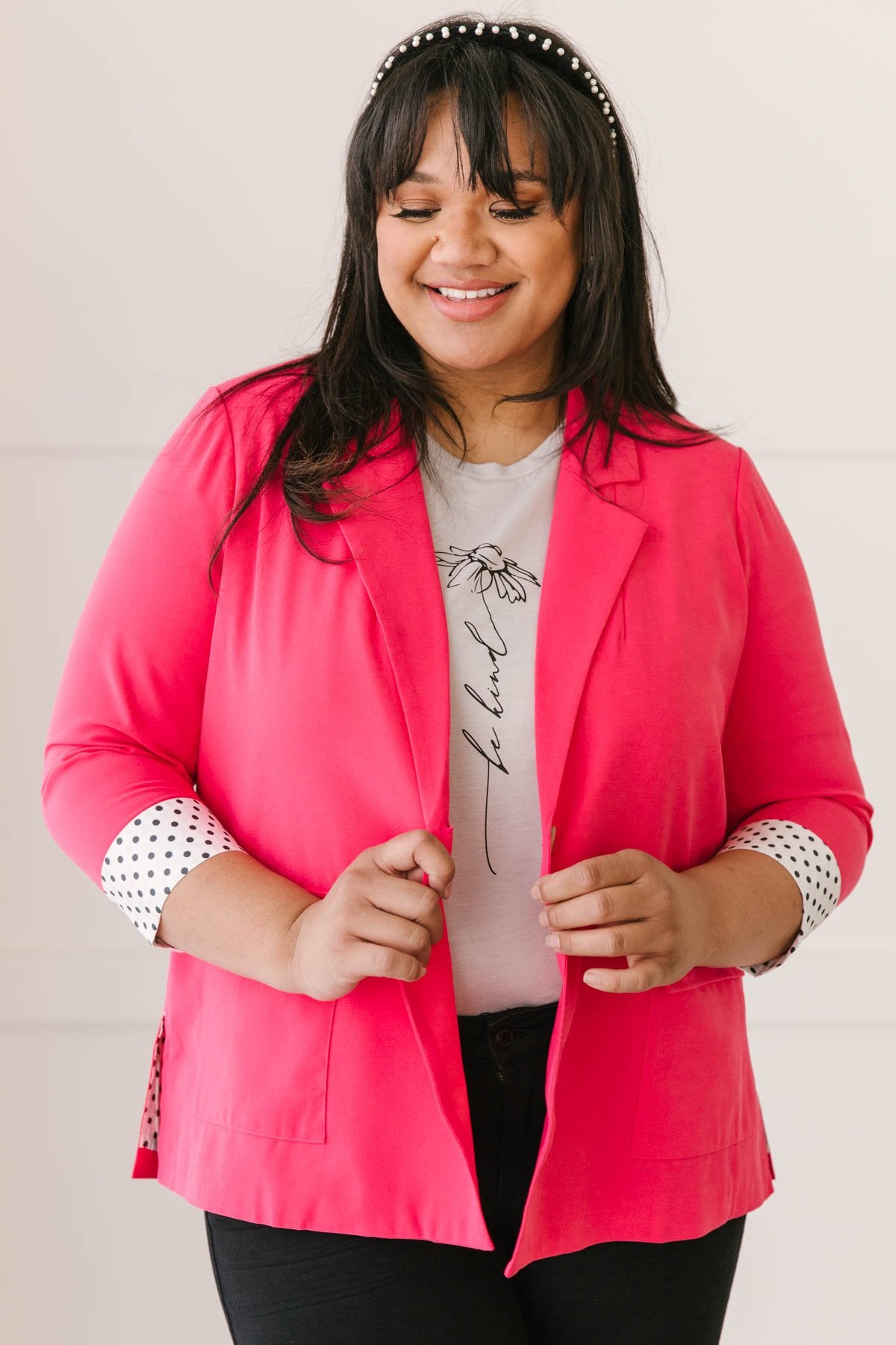 Pop of Polka Pink Blazer