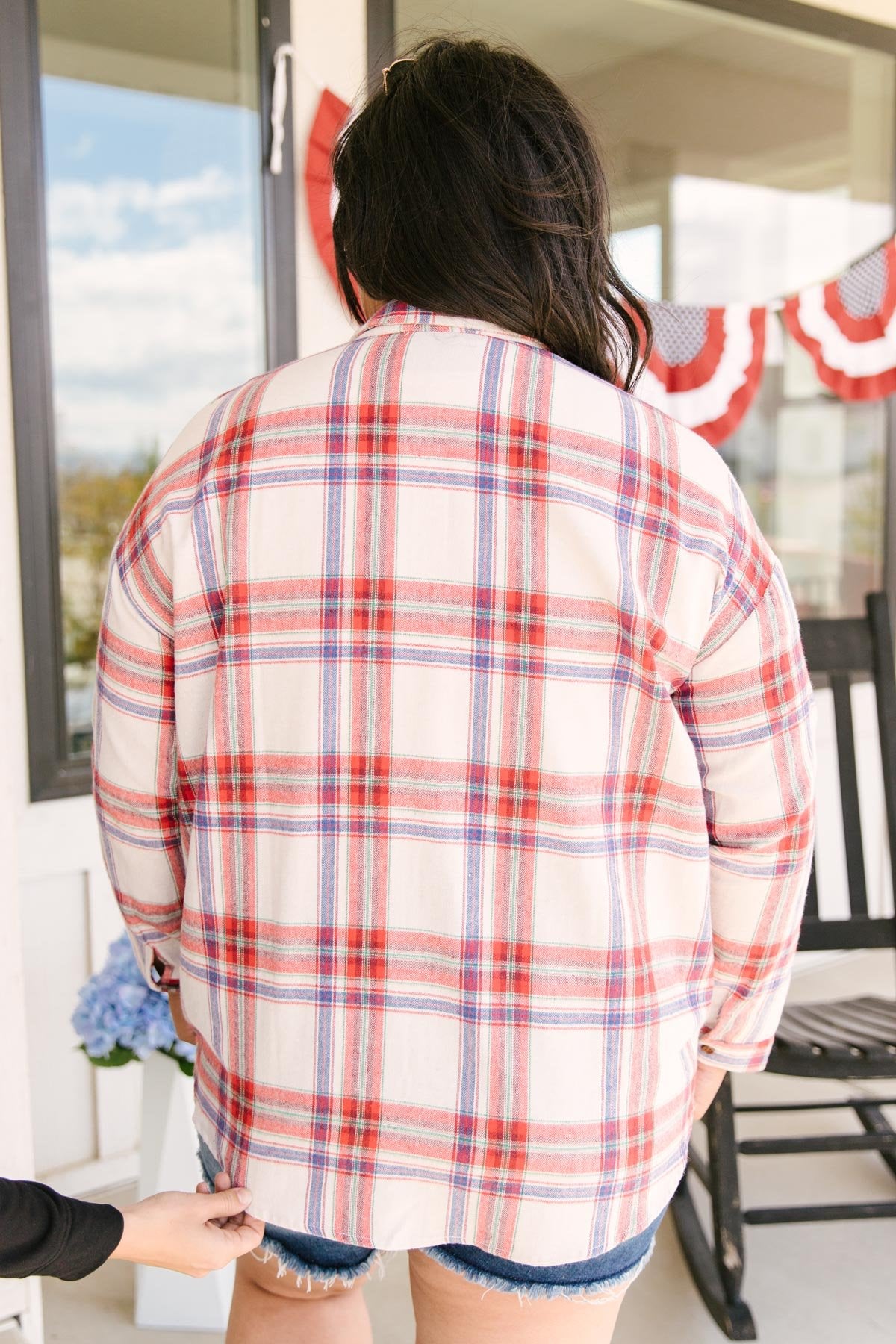 Pretty In Plaid Button-Up Top in Red