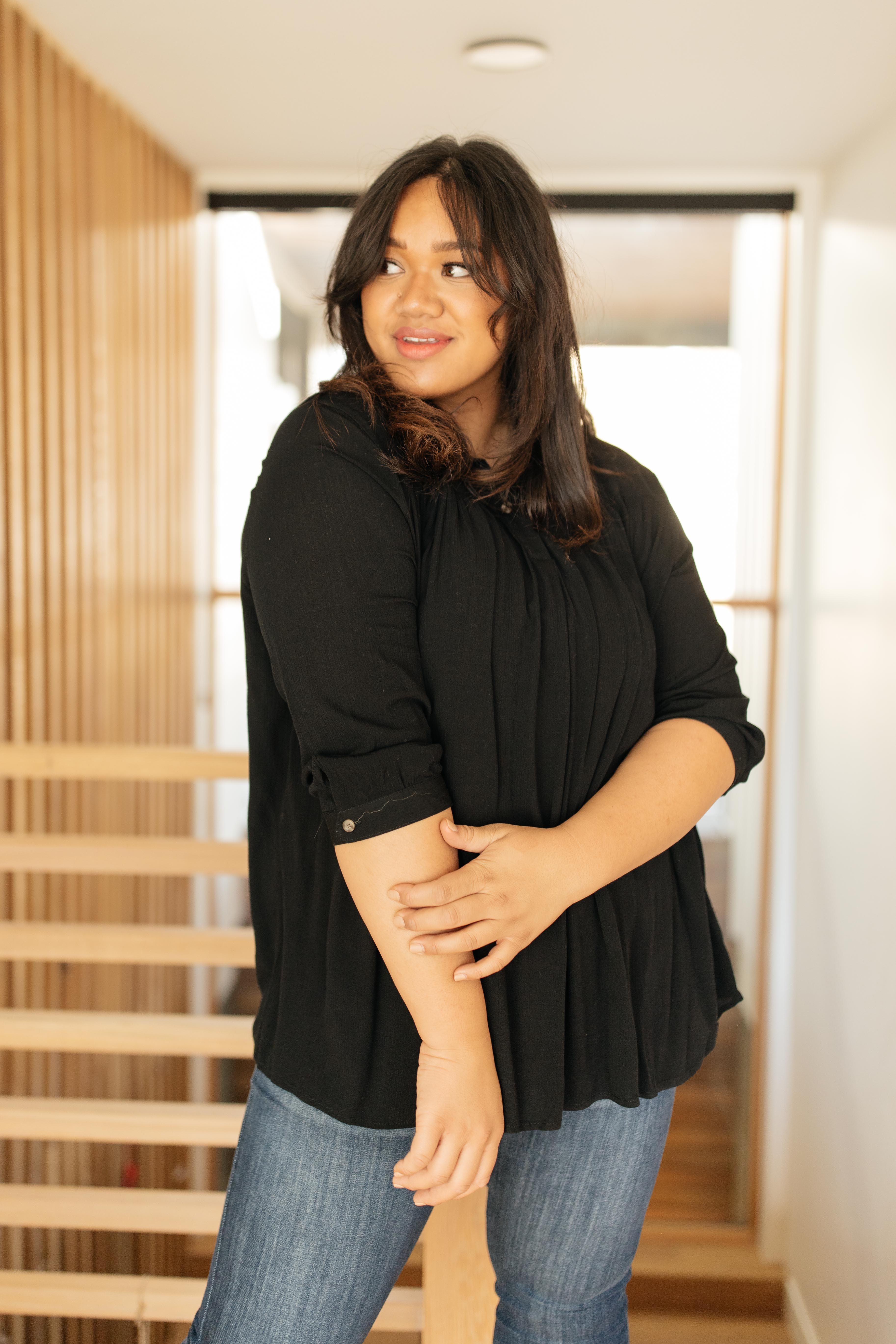 Professionally Casual Top in Black