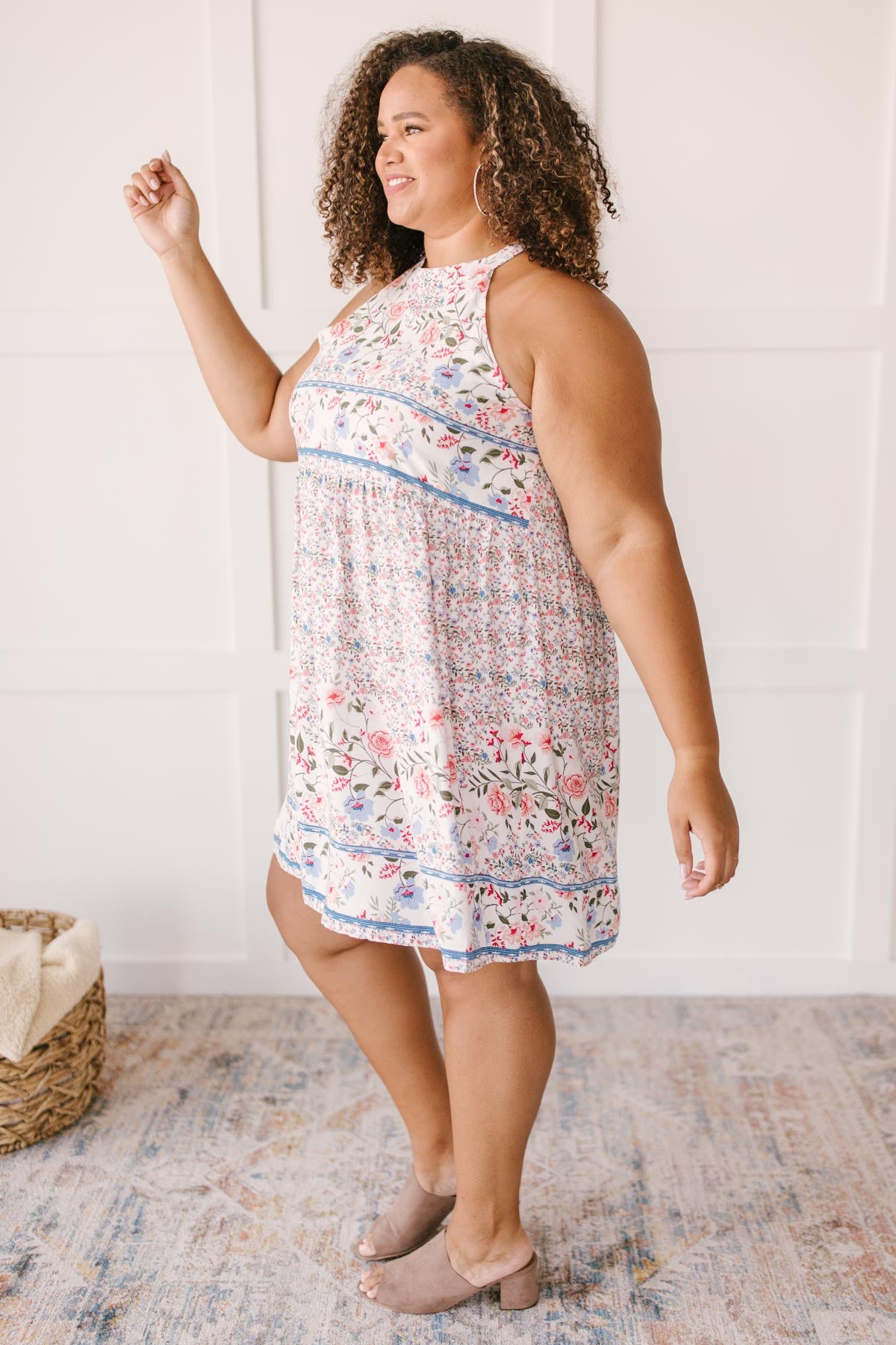 Quilted With Florals Day Dress