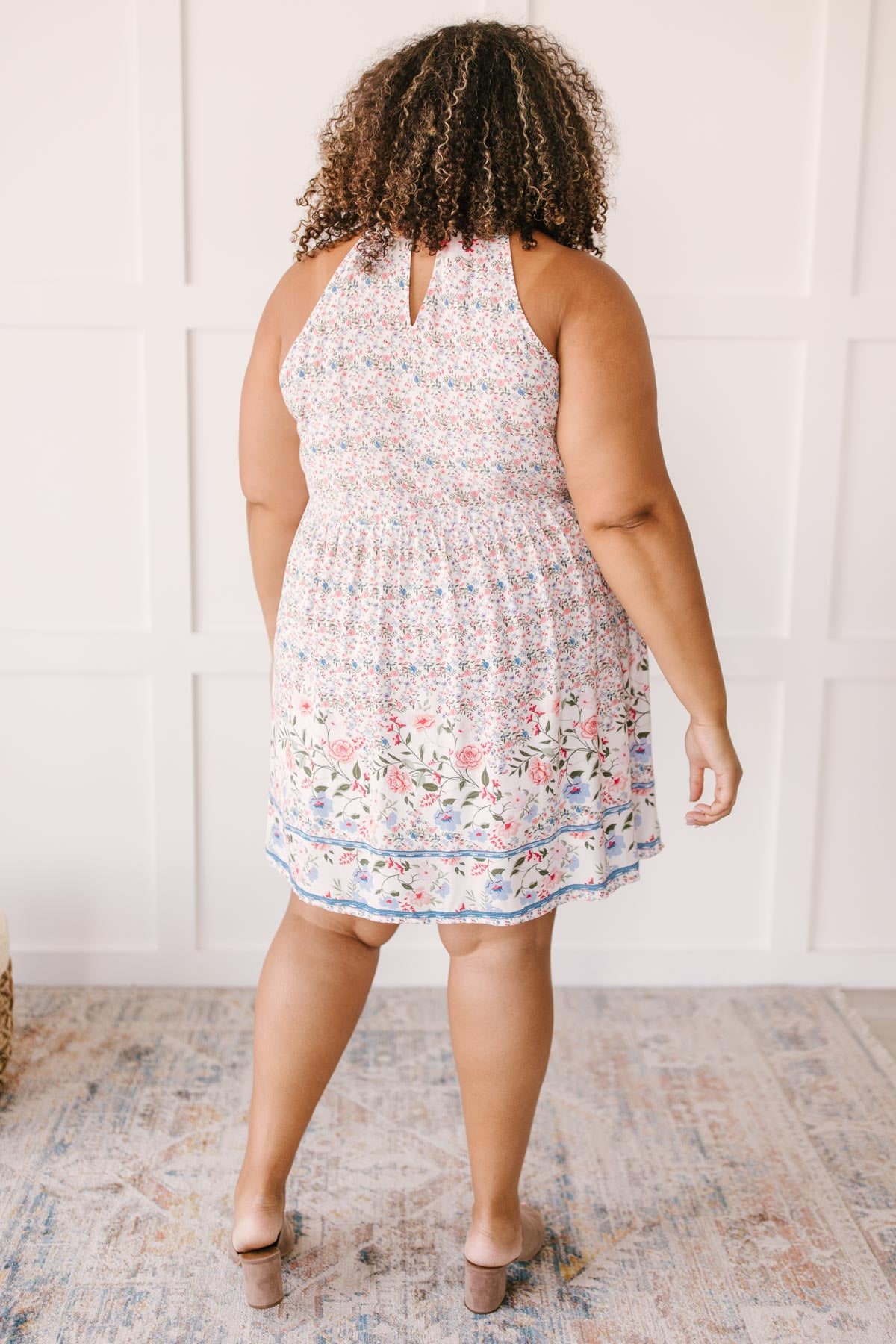 Quilted With Florals Day Dress