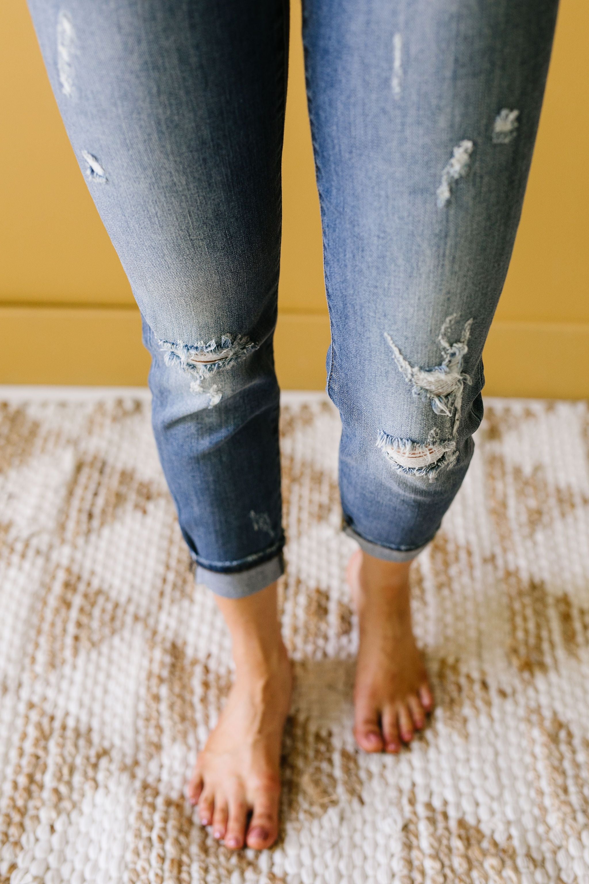 R & R Destroyed Relaxed Skinny Jeans