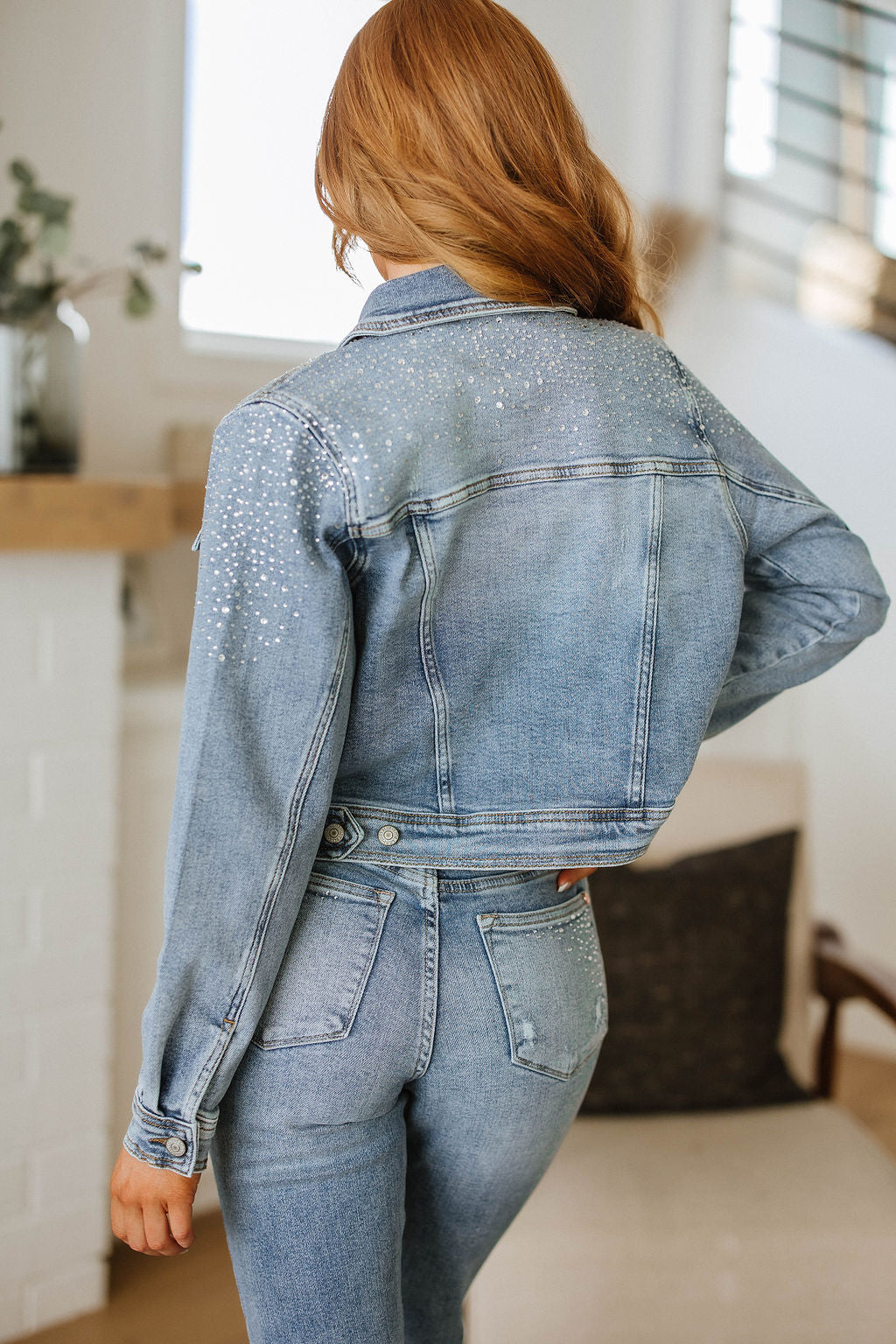 Reese Rhinestone Denim Jacket