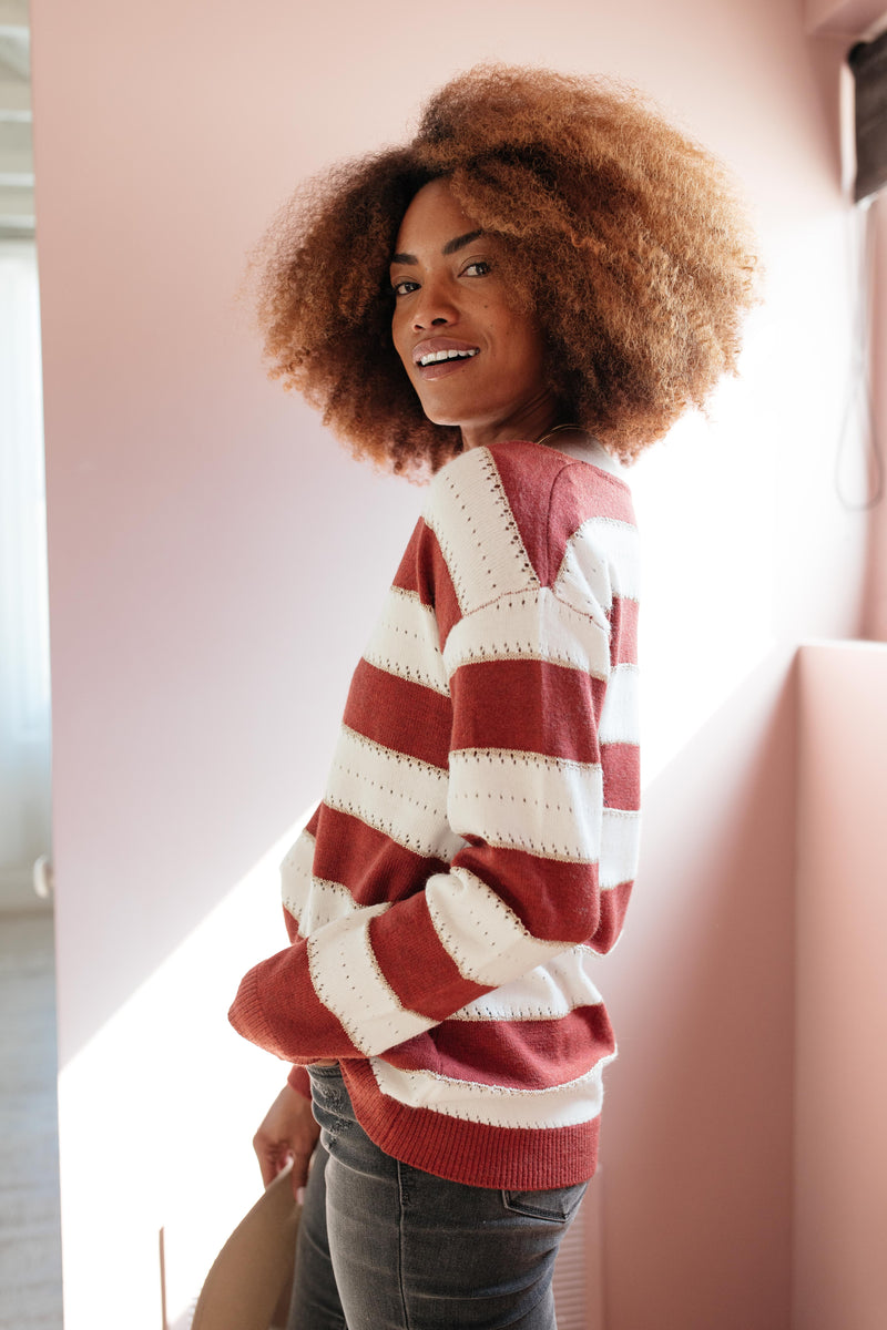 Rust & Relaxation Striped Sweater