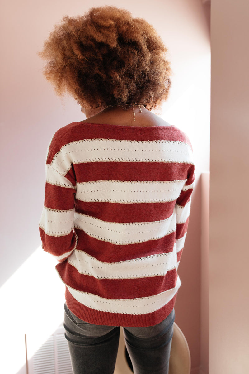 Rust & Relaxation Striped Sweater