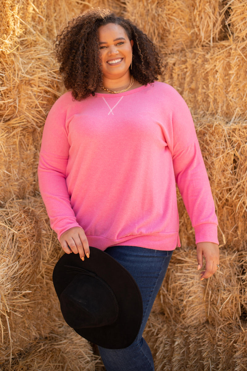 Sadie's Simple Sweater in Pink