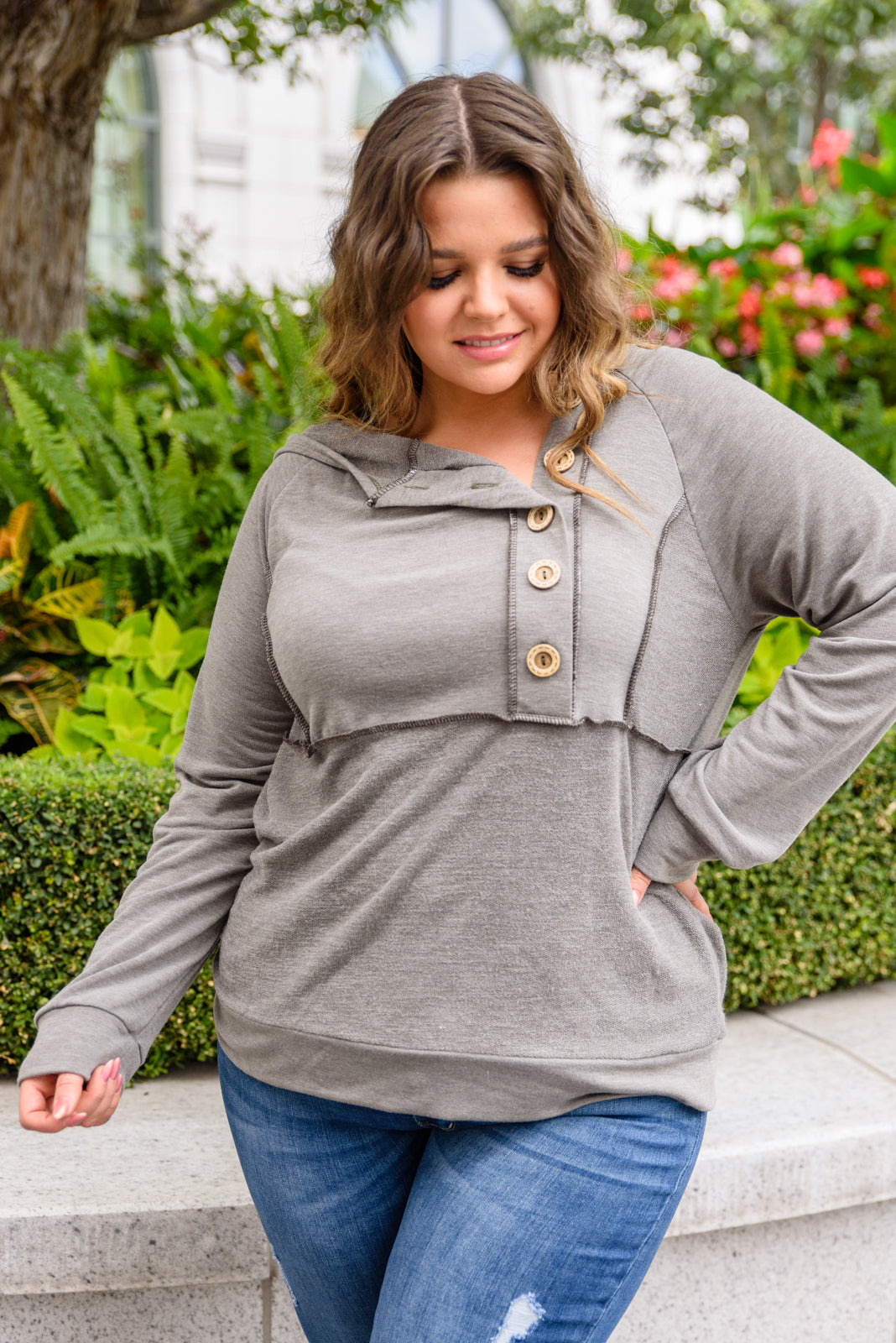 Side Step Long Sleeve Top