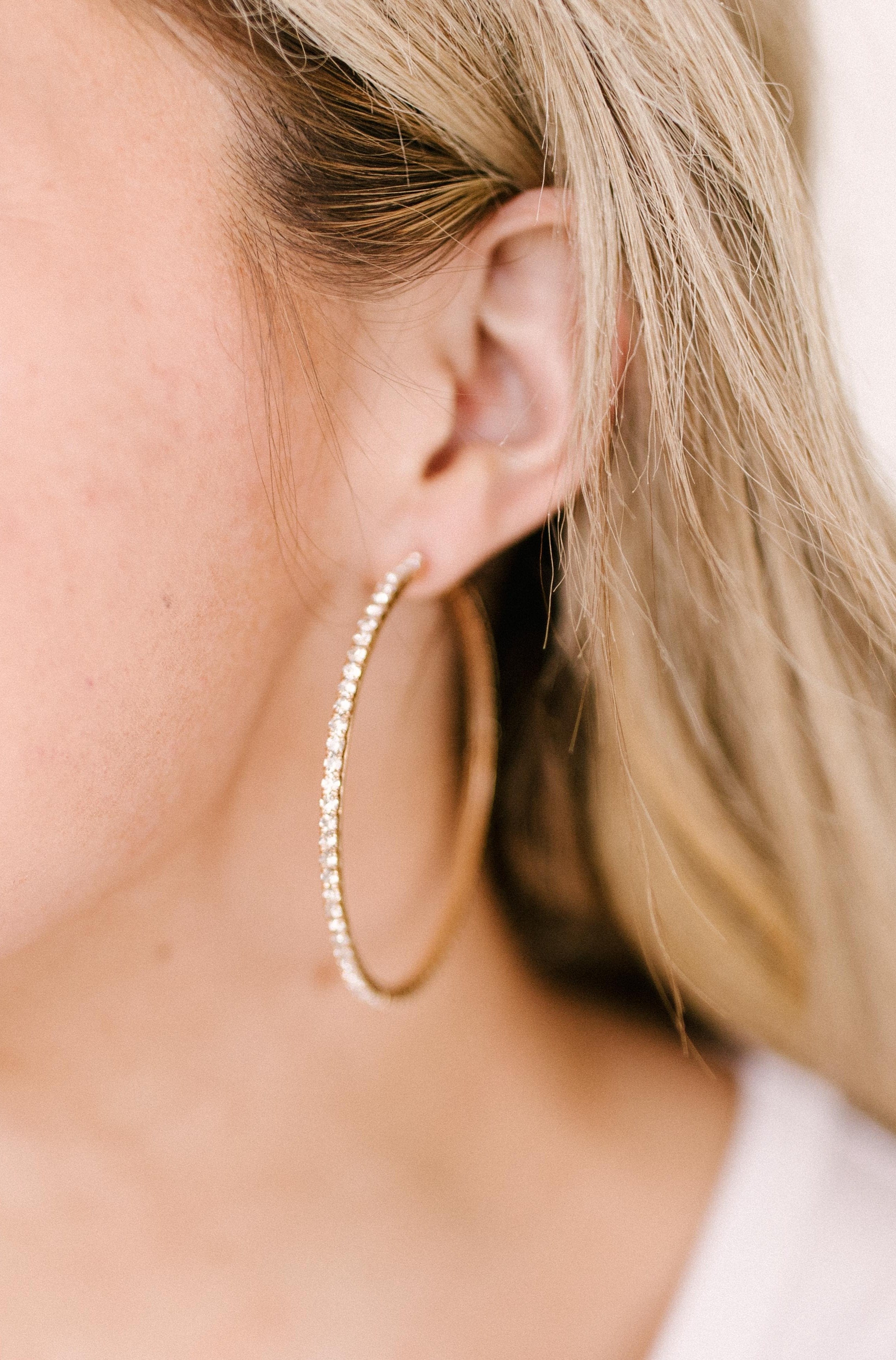 Simple Studded Hoops