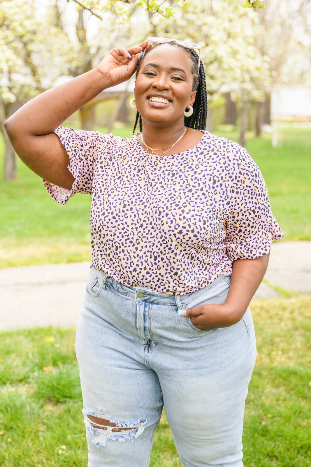 Spotted in Pink Animal Print Top