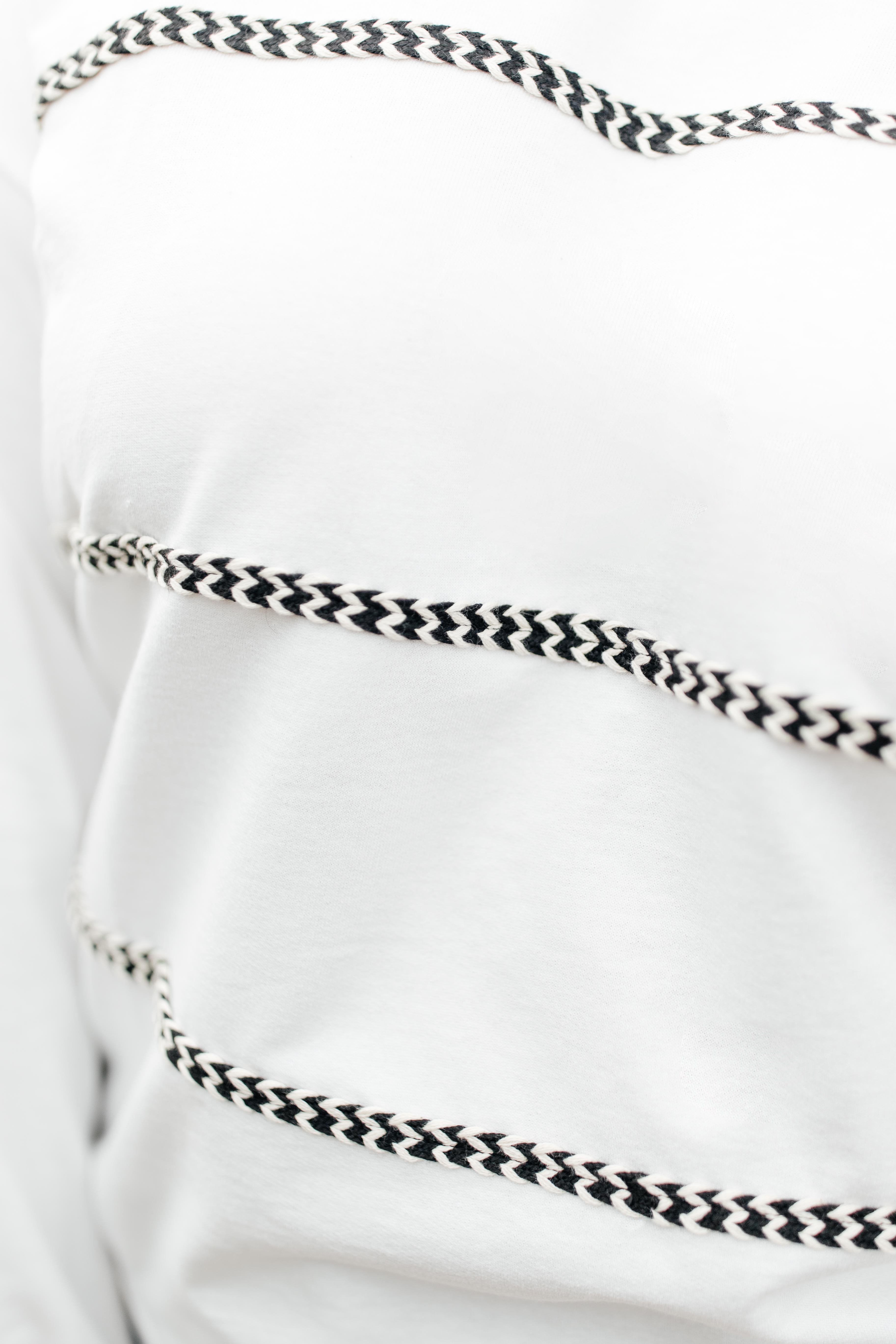 Stitched Together Pullover in White