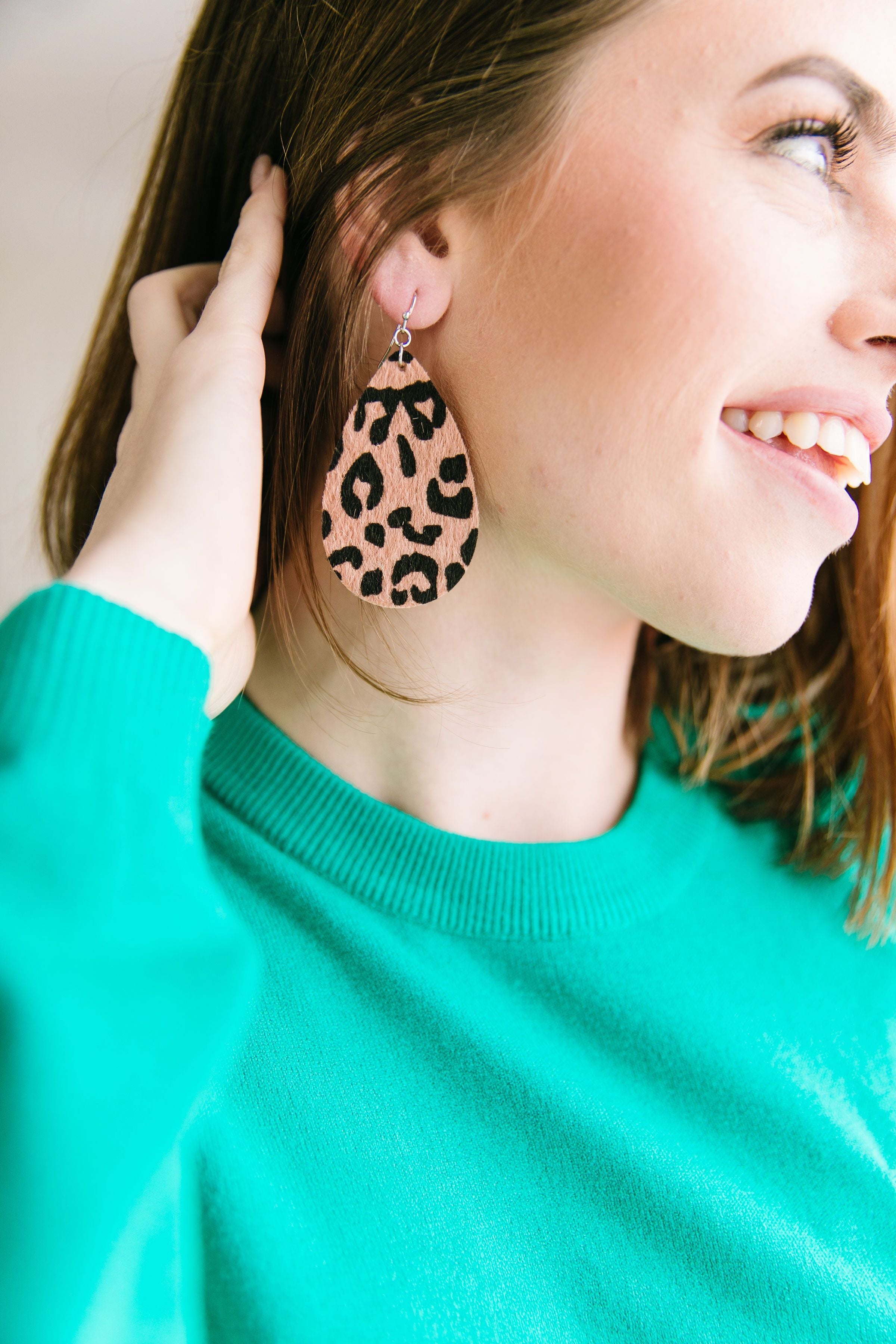 Teardrop Leopard Earrings