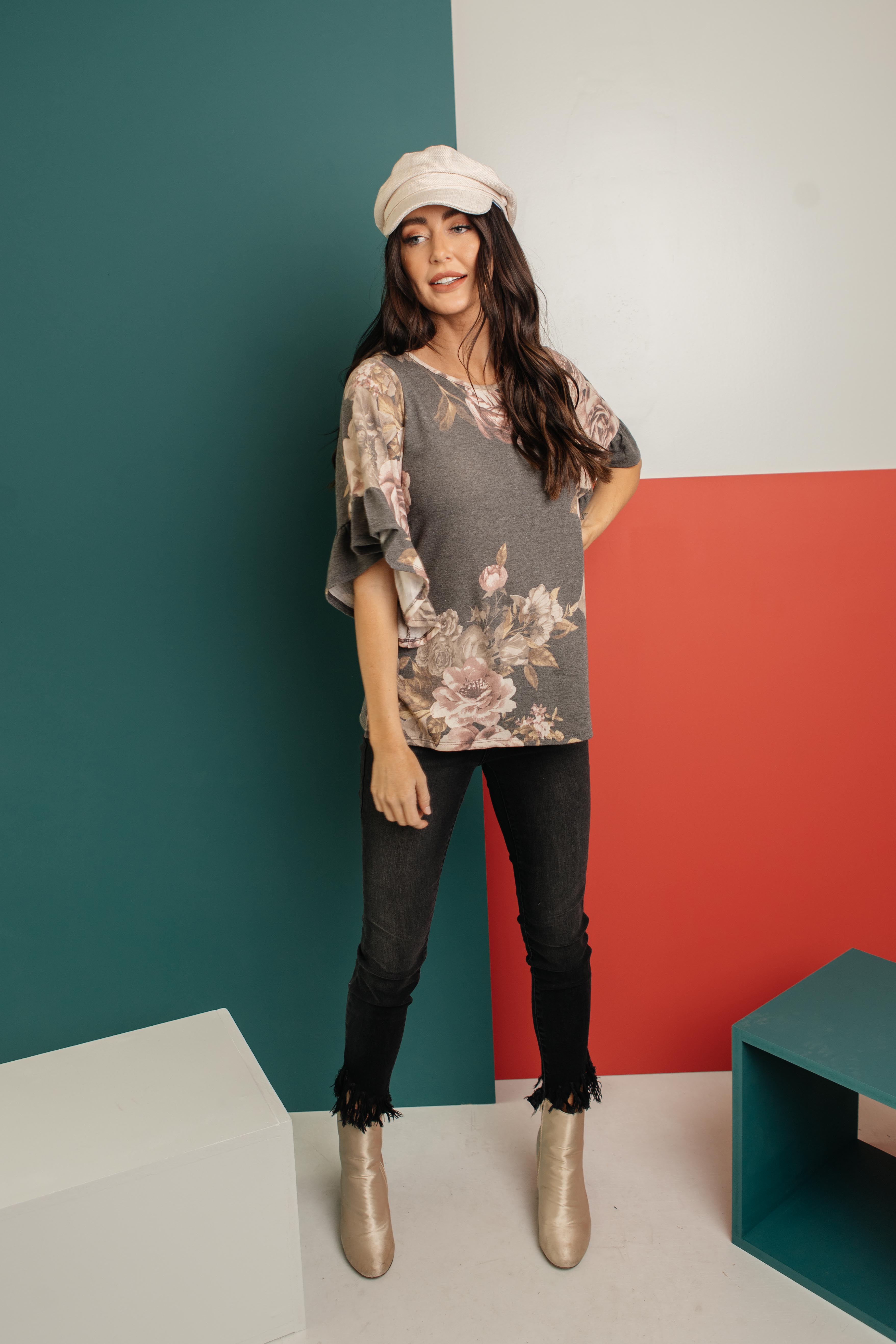 The Flirty Sleeve Floral Blouse