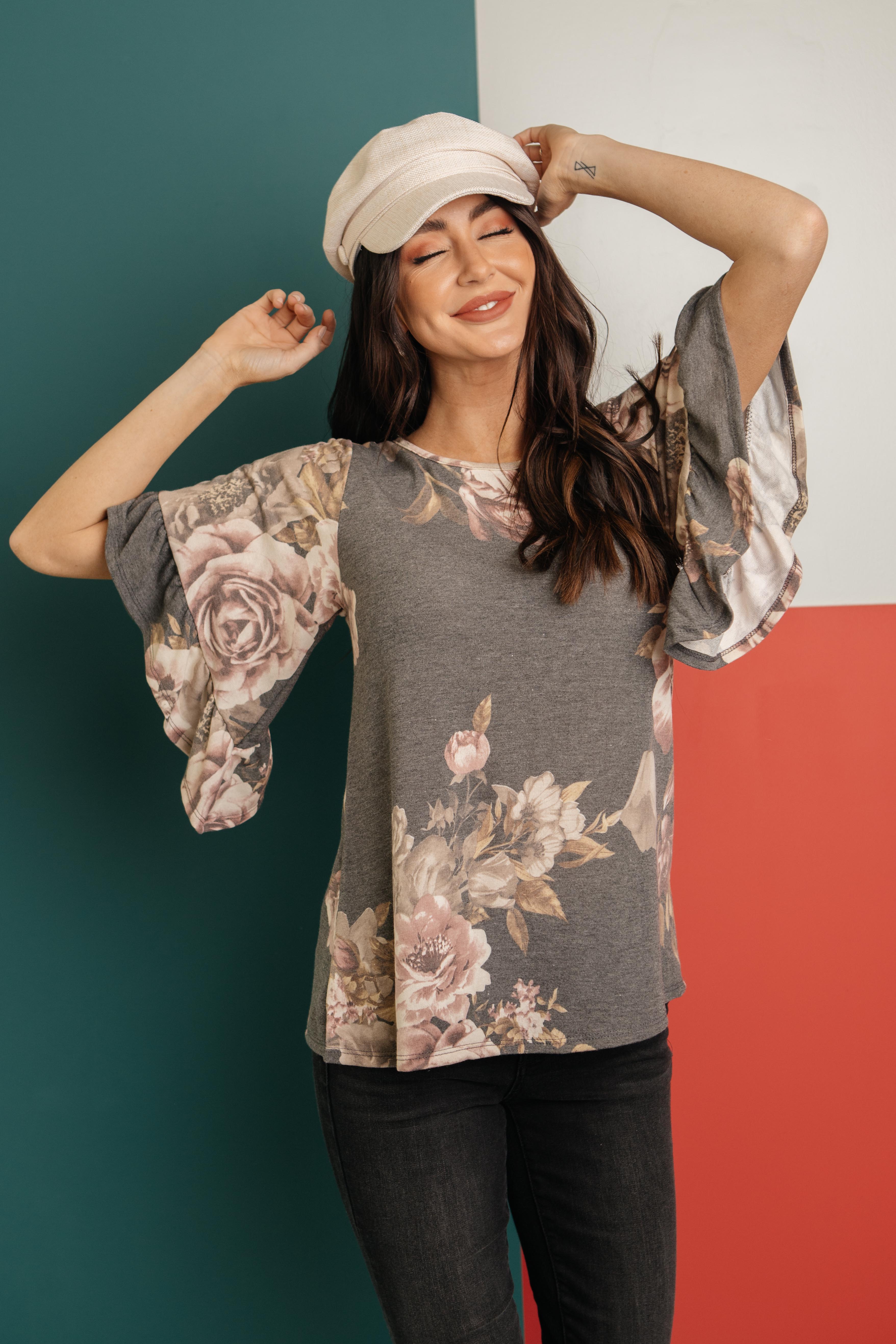 The Flirty Sleeve Floral Blouse