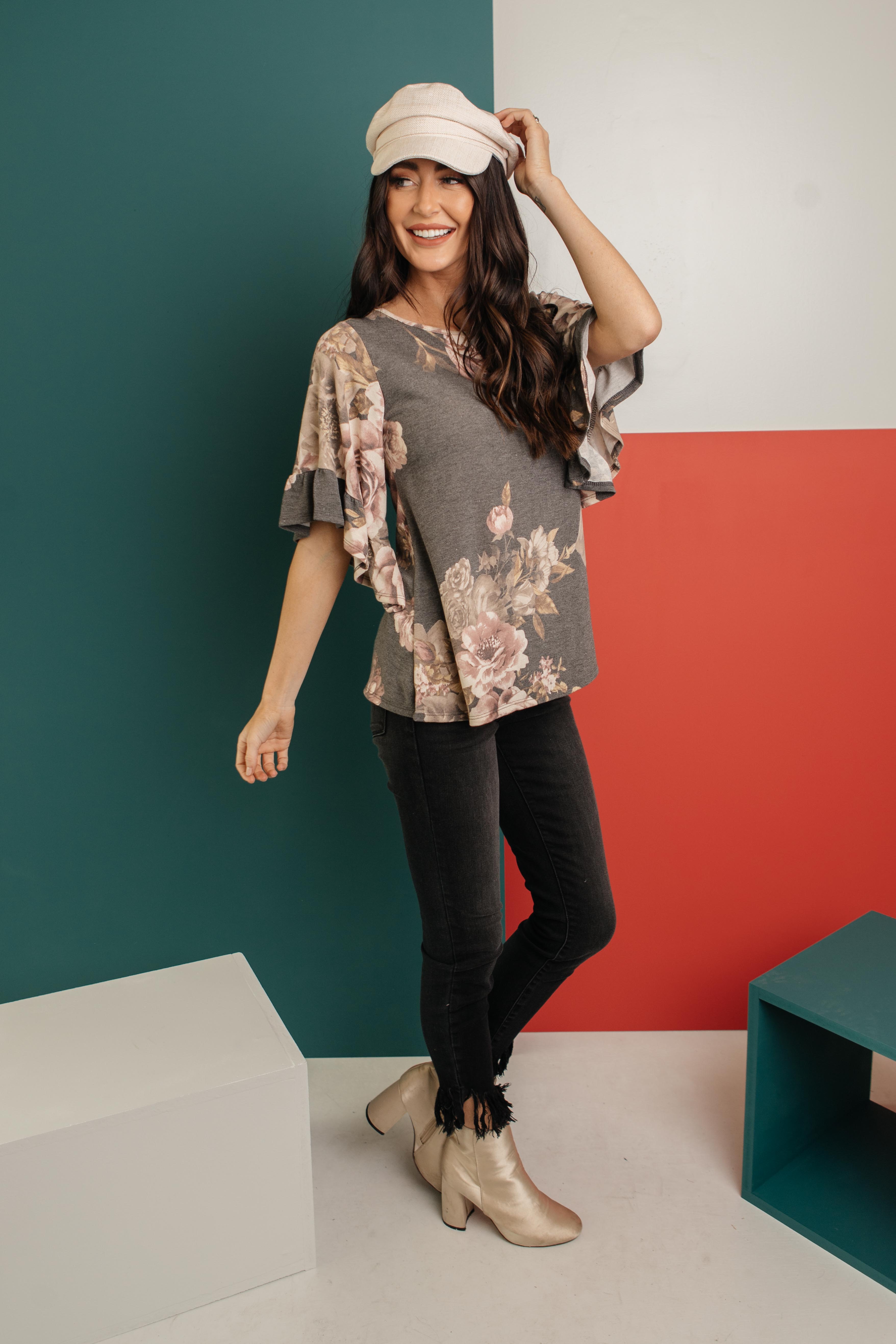 The Flirty Sleeve Floral Blouse