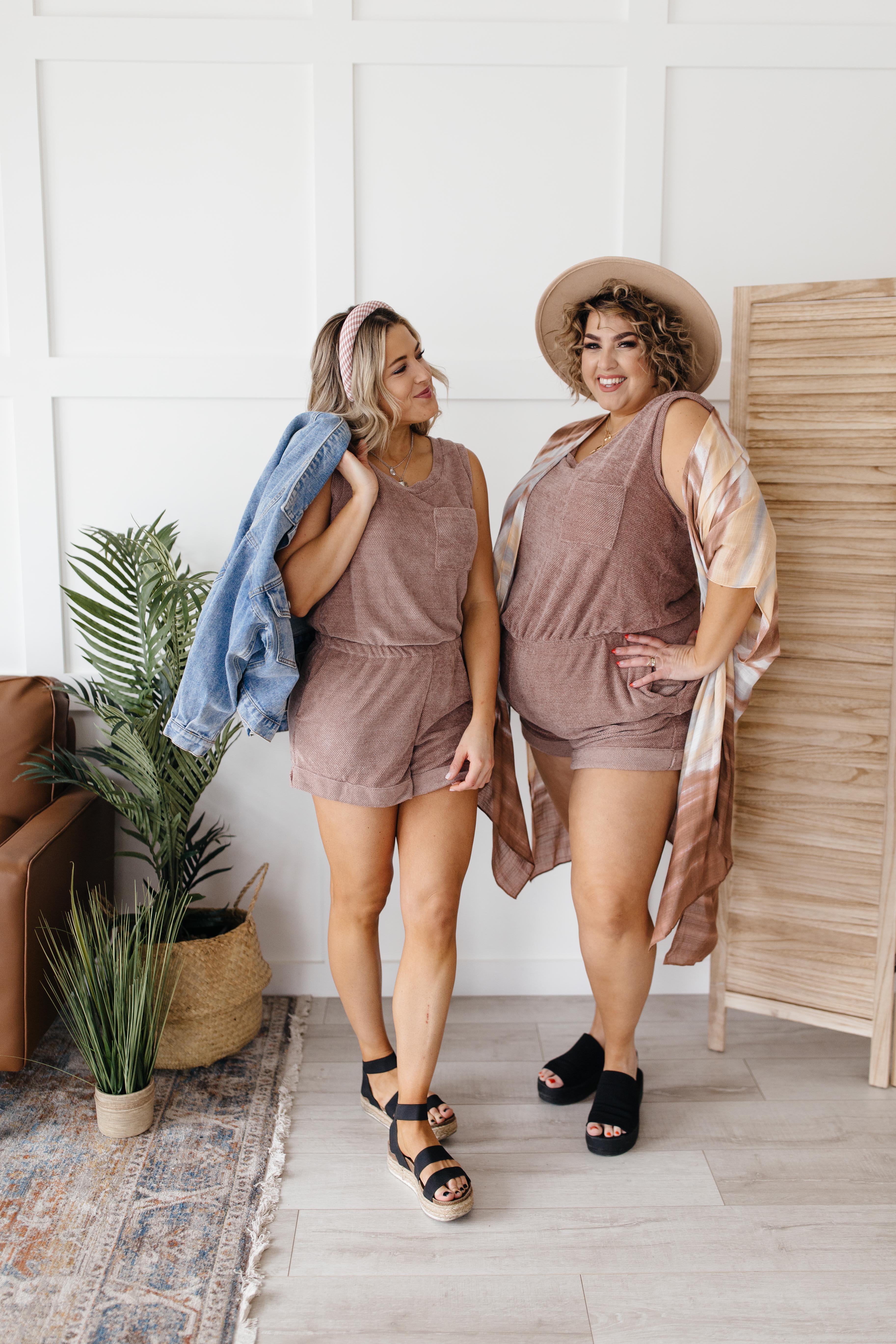 The Go To Romper in Dusty Mauve