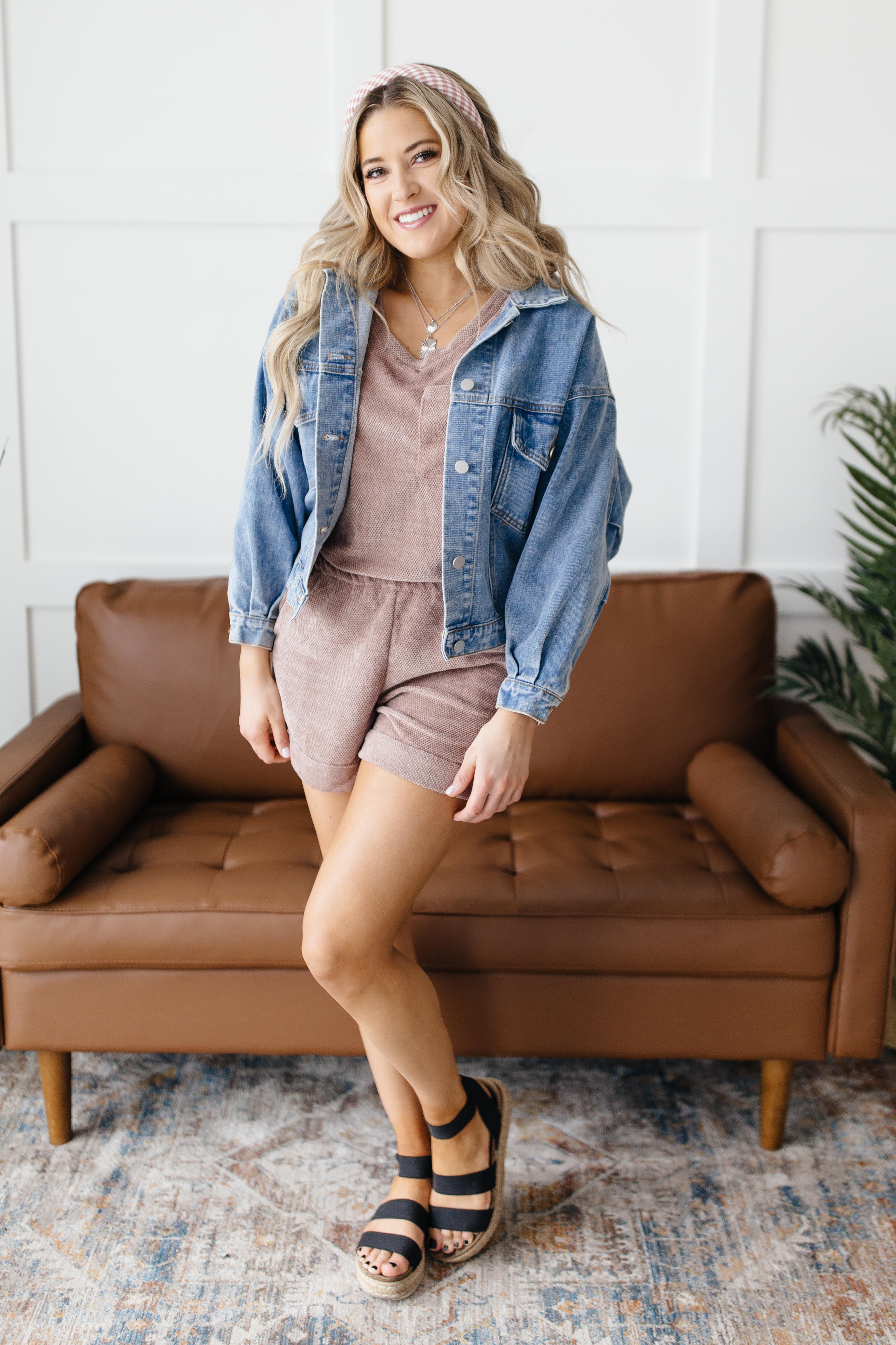 The Go To Romper in Dusty Mauve