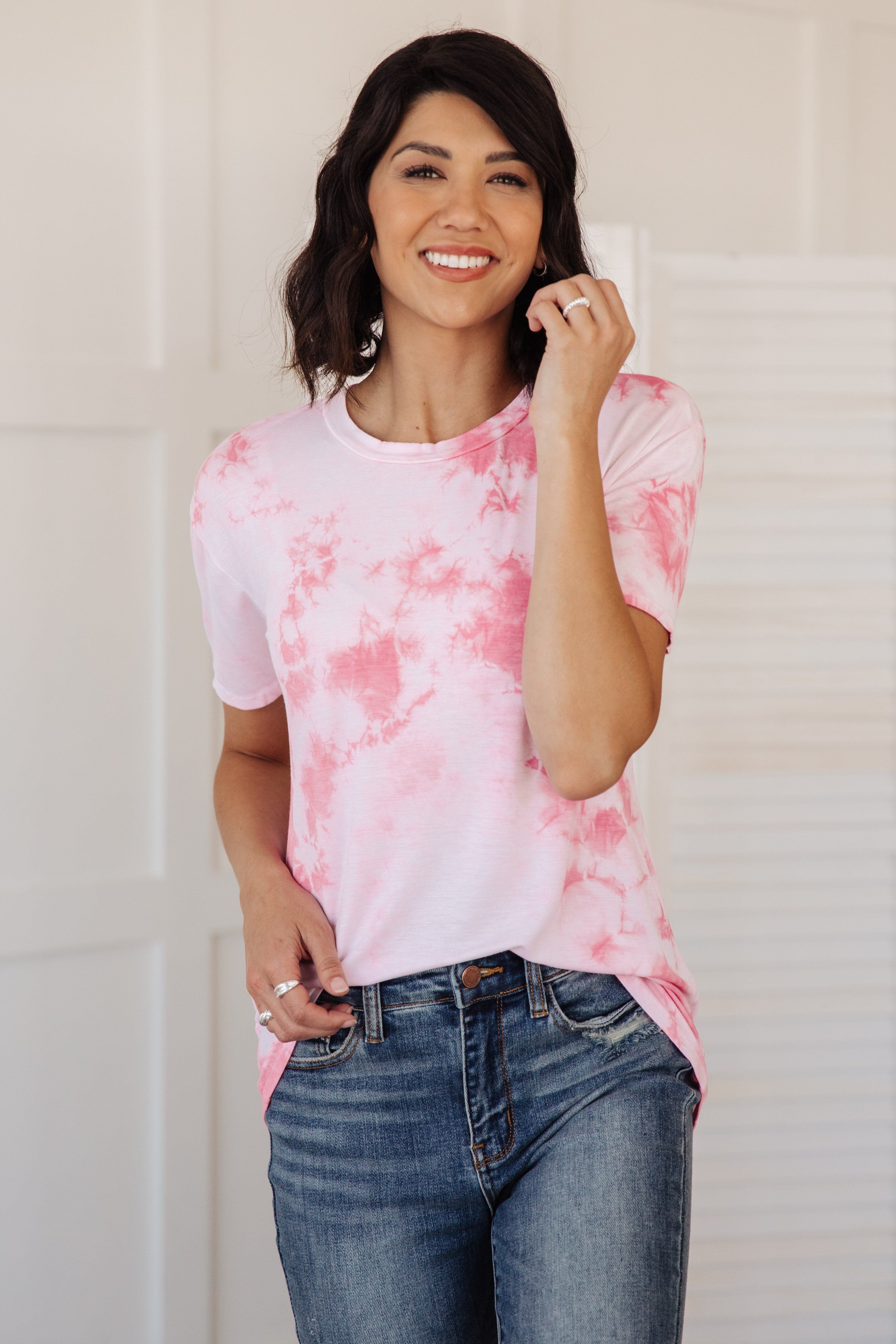 Think Pink Tie Dye Top