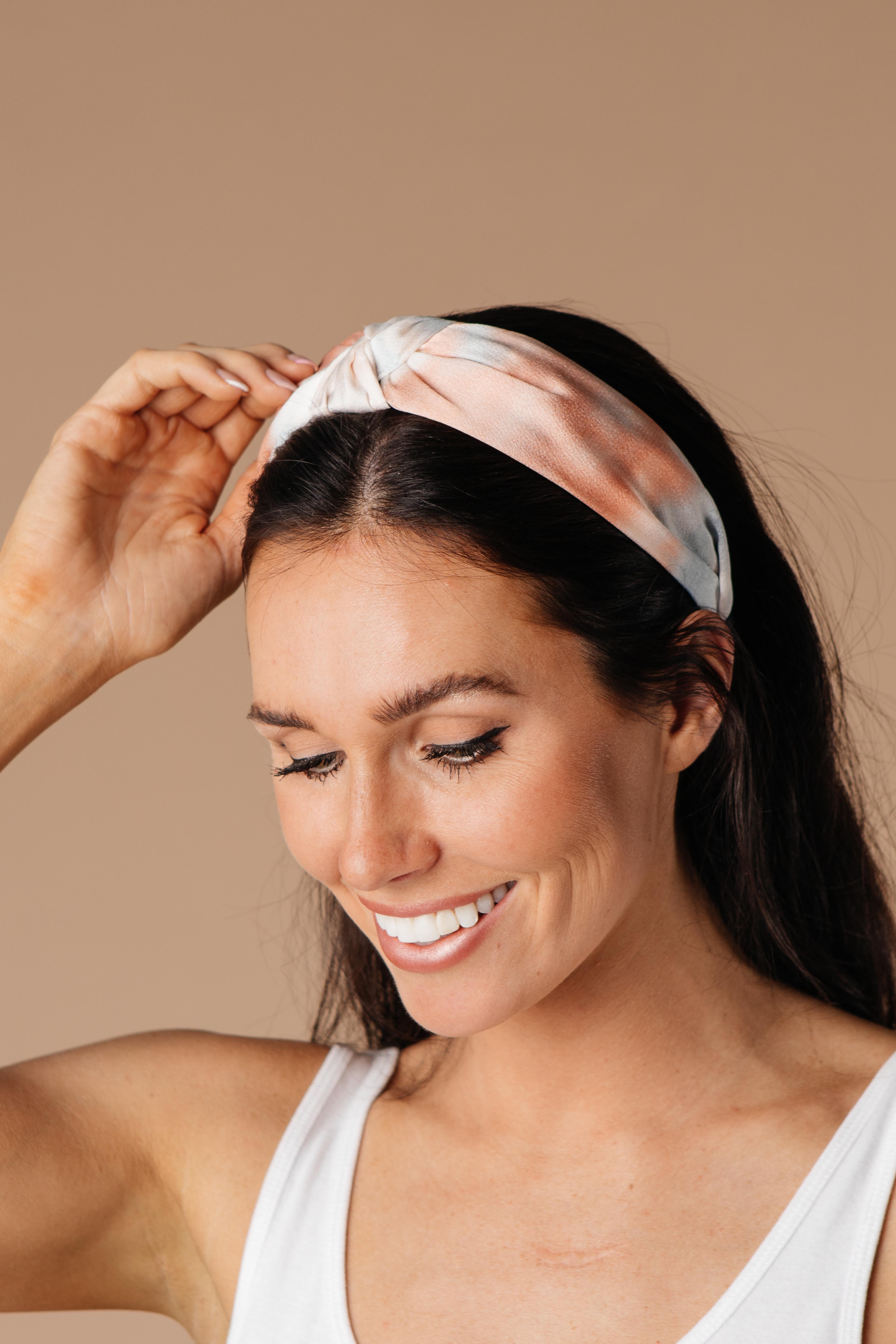 Tie Dye The Knot Headband In Peach