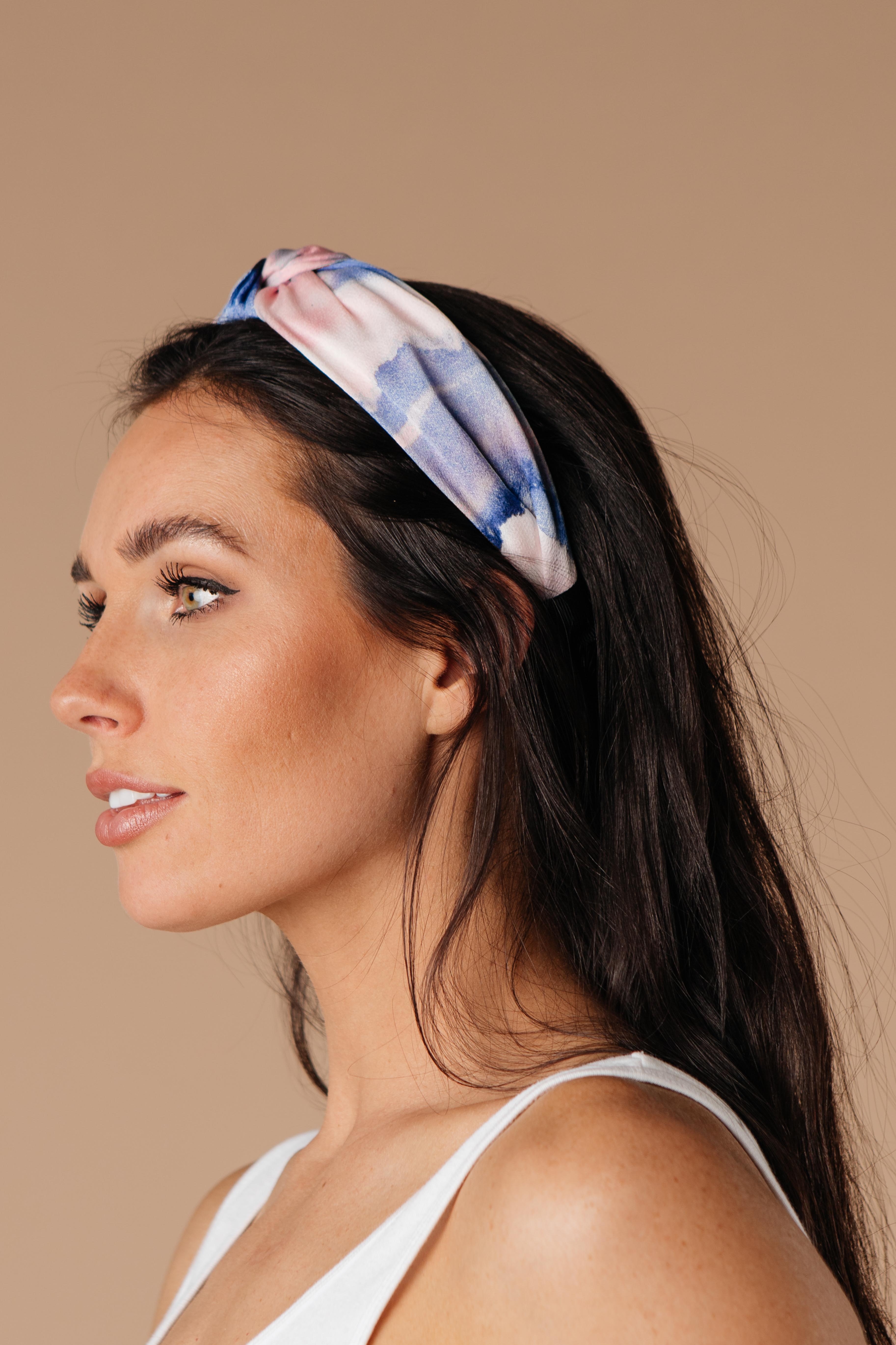 Tie Dye The Knot Headband In Pink & Purple