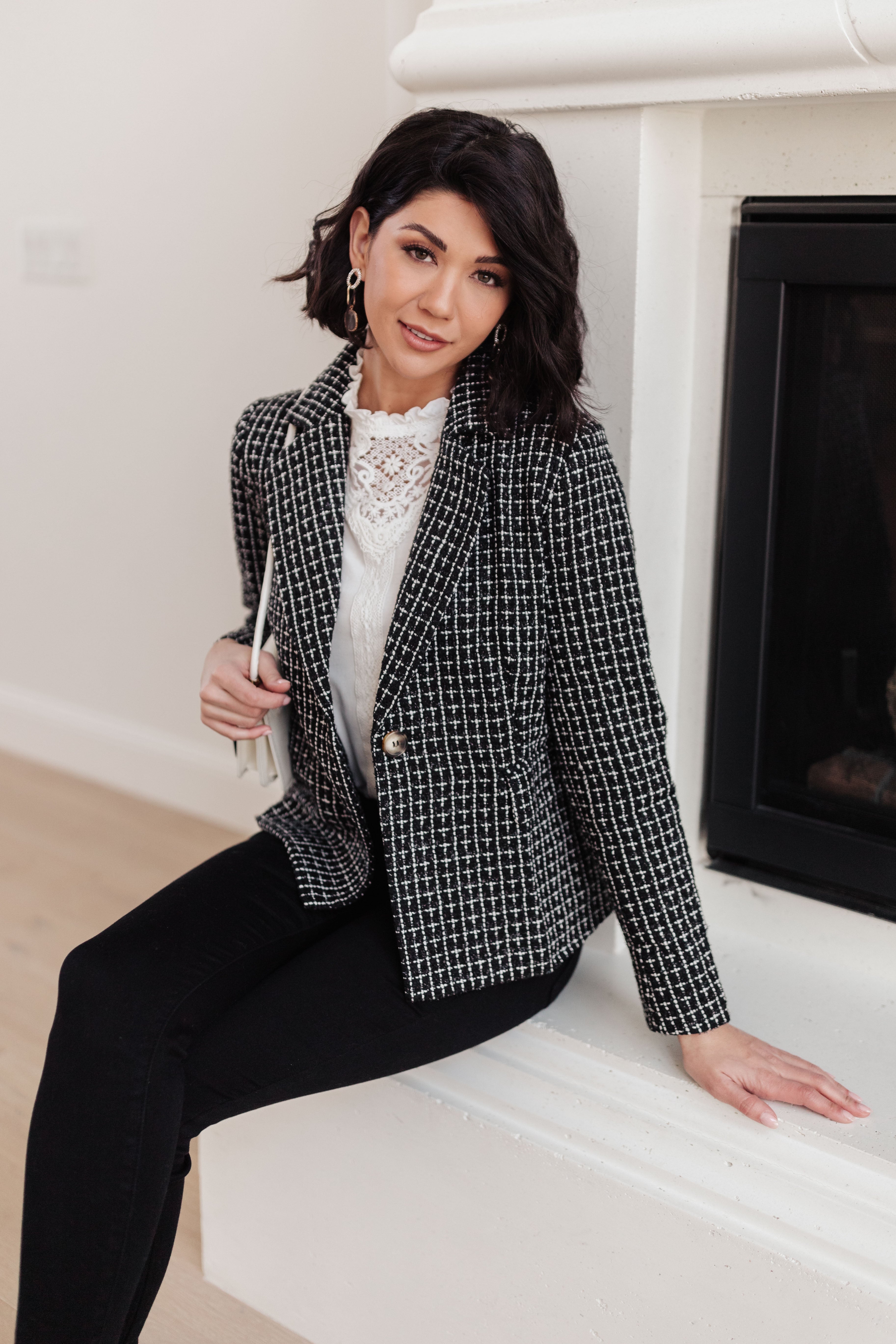 Tweedle Delightful Tweed Blazer In Black