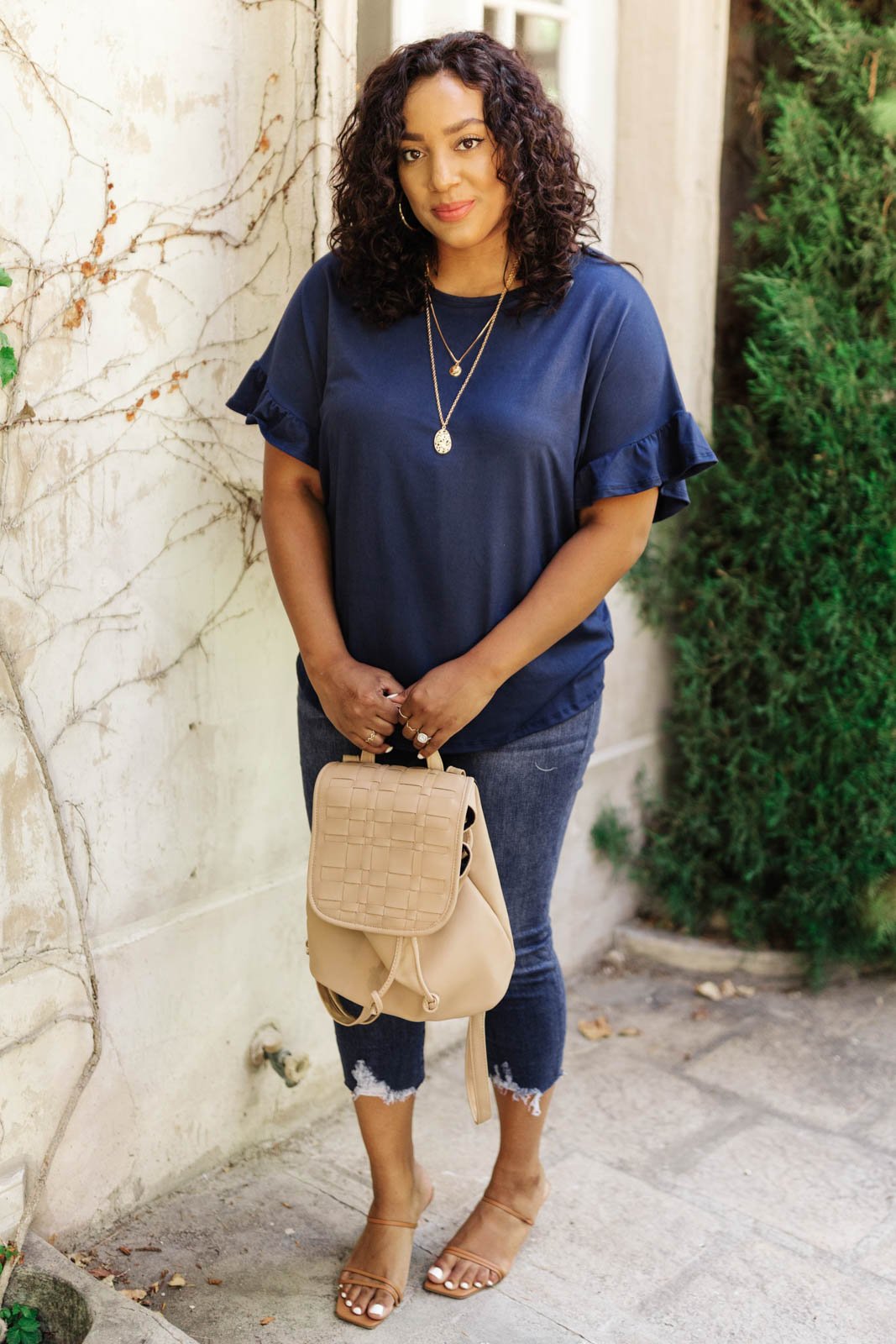 Twisted Luck Top in Navy