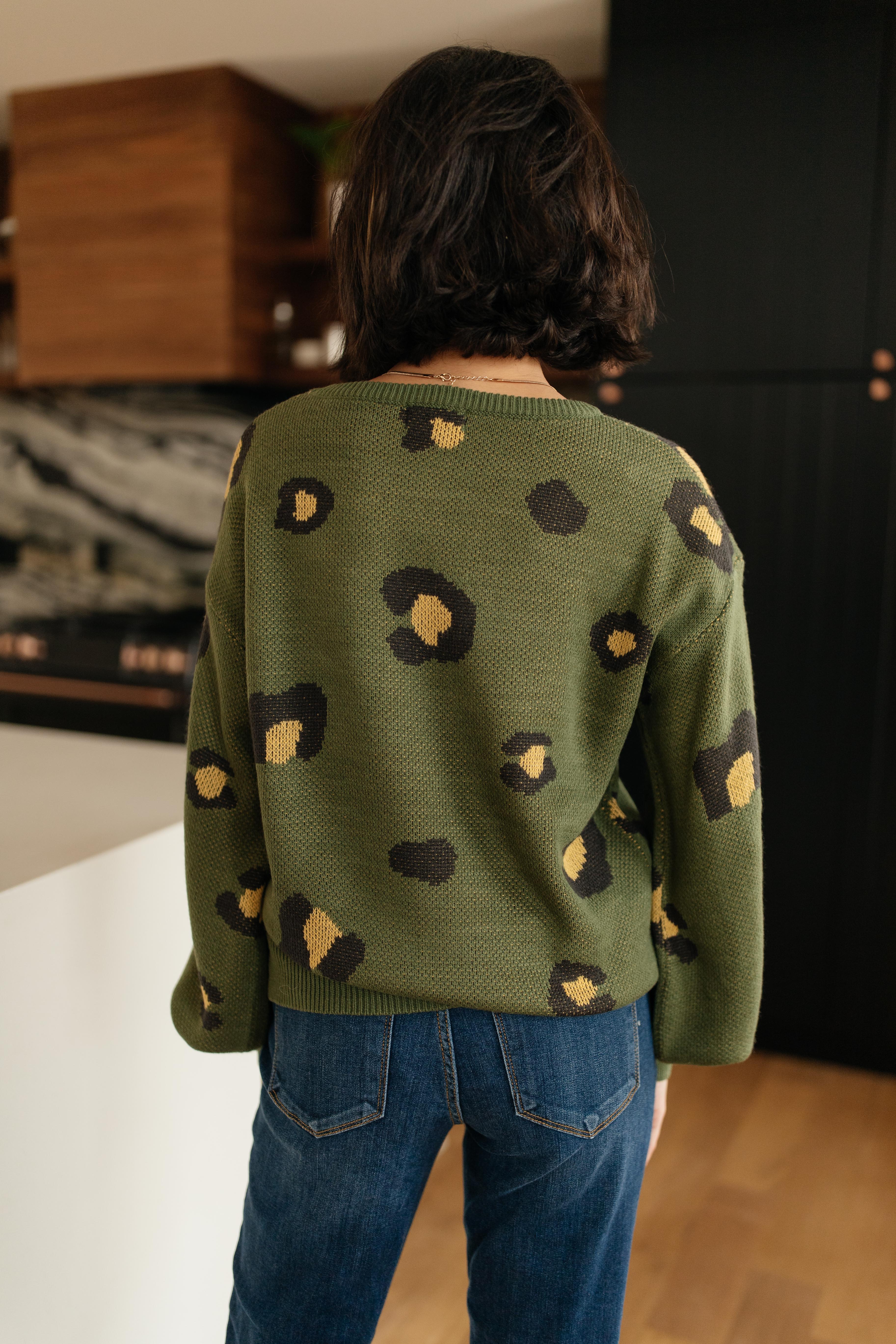 Winter Greens and Spots Sweater