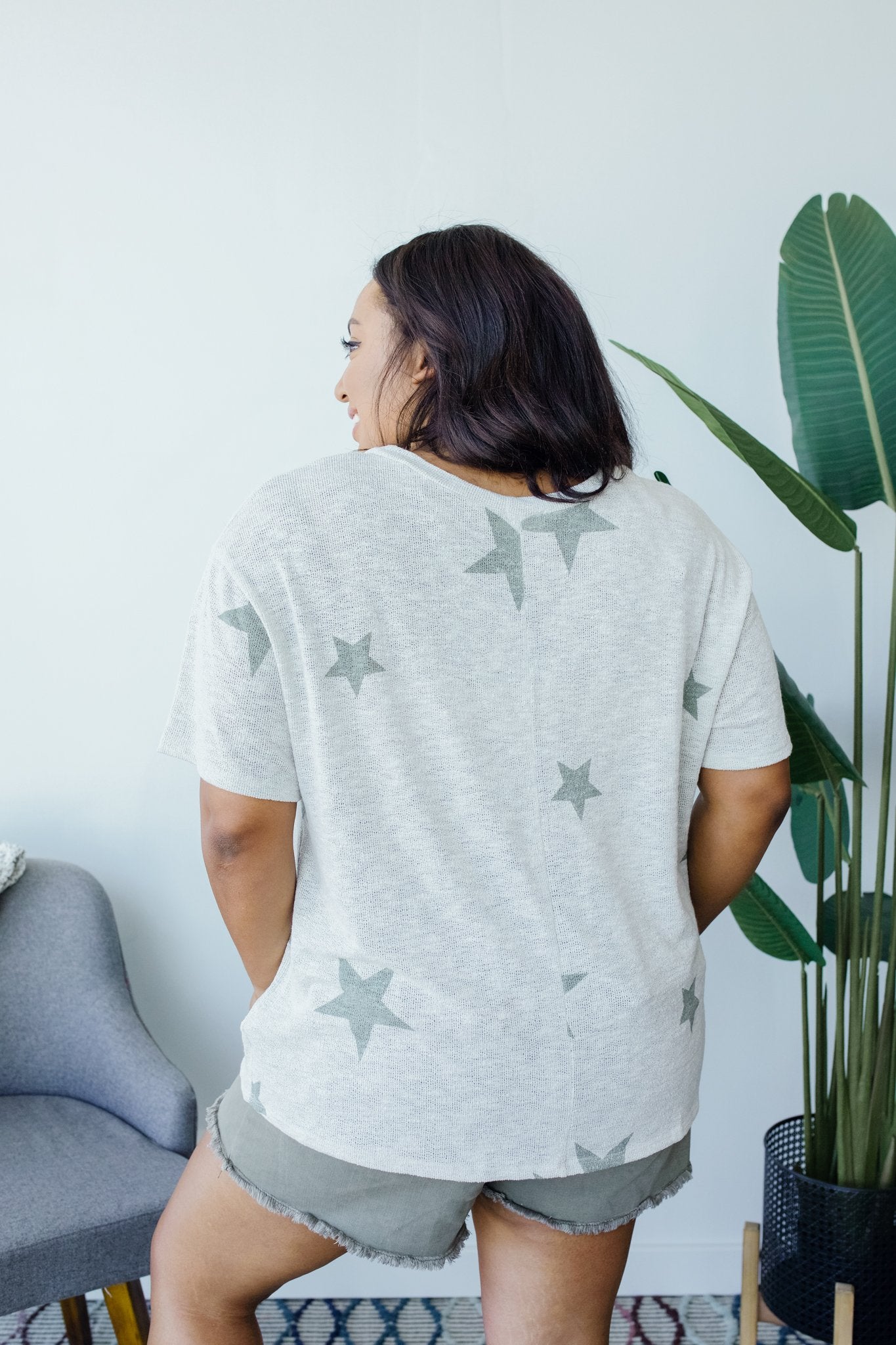 Wish Upon A Star Top In Gray