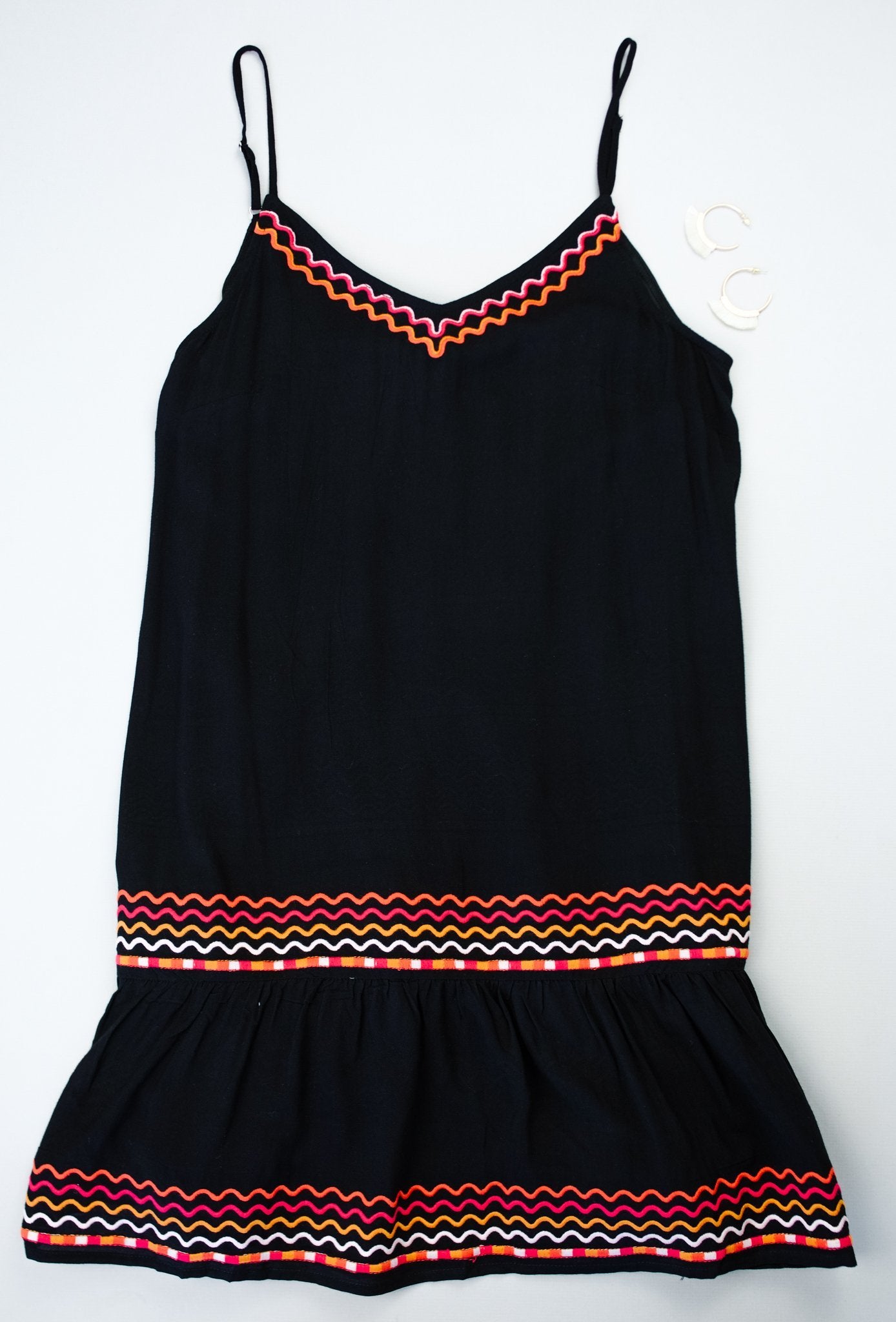 Zig Zag Embroidered Dress