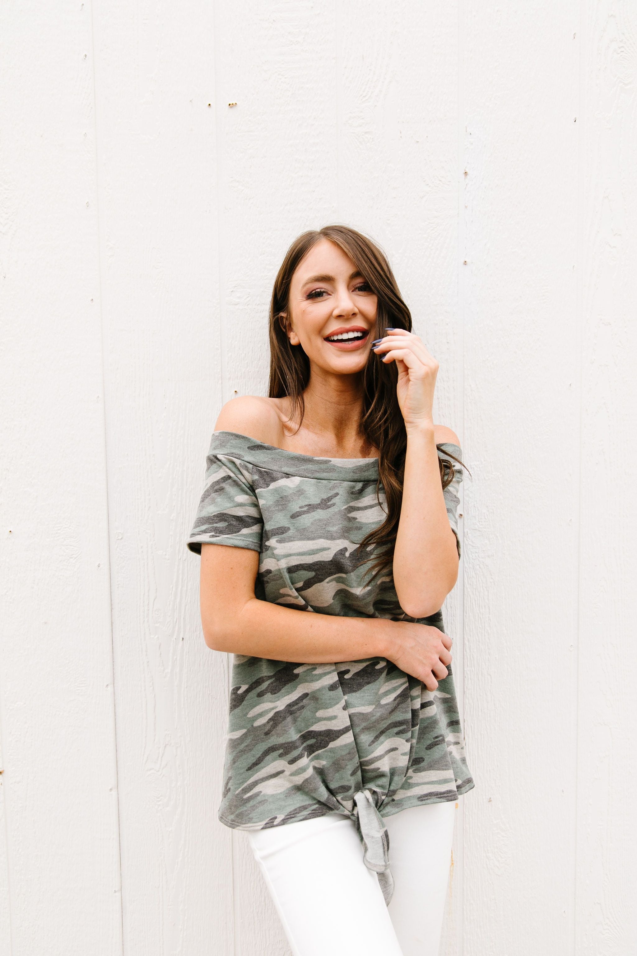 Above & Below Camo Top