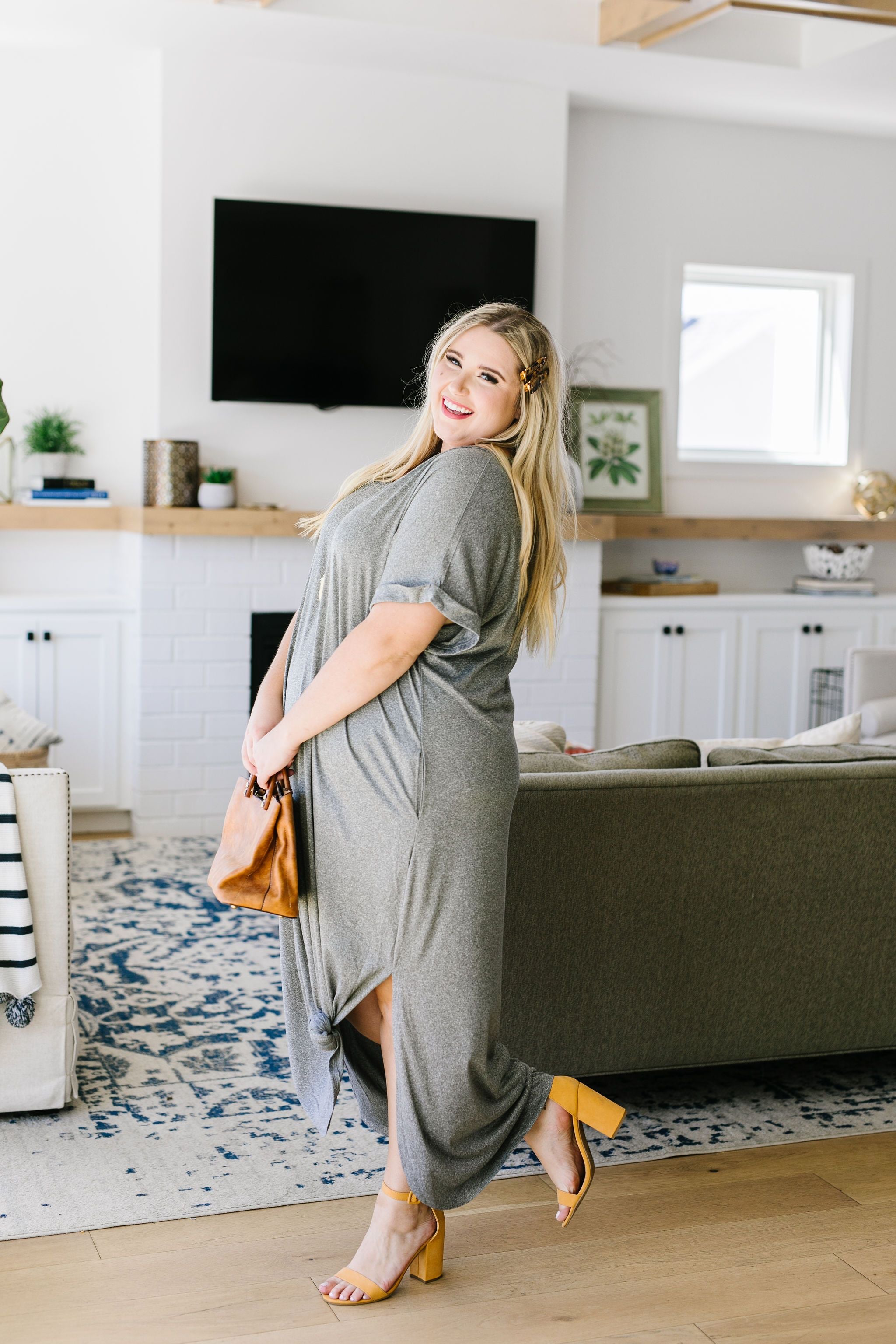 Above The Haze Gray Maxi Dress