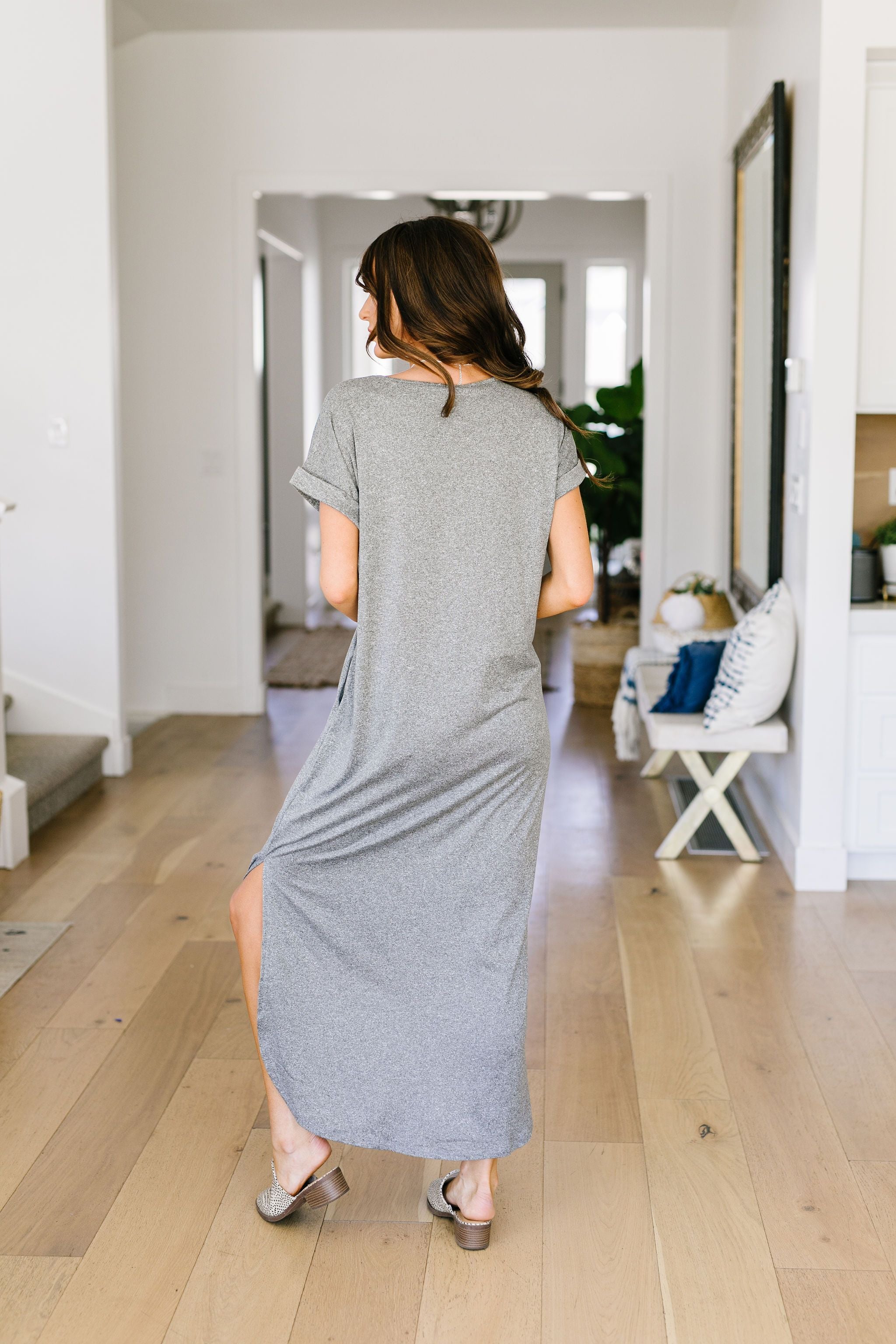 Above The Haze Gray Maxi Dress