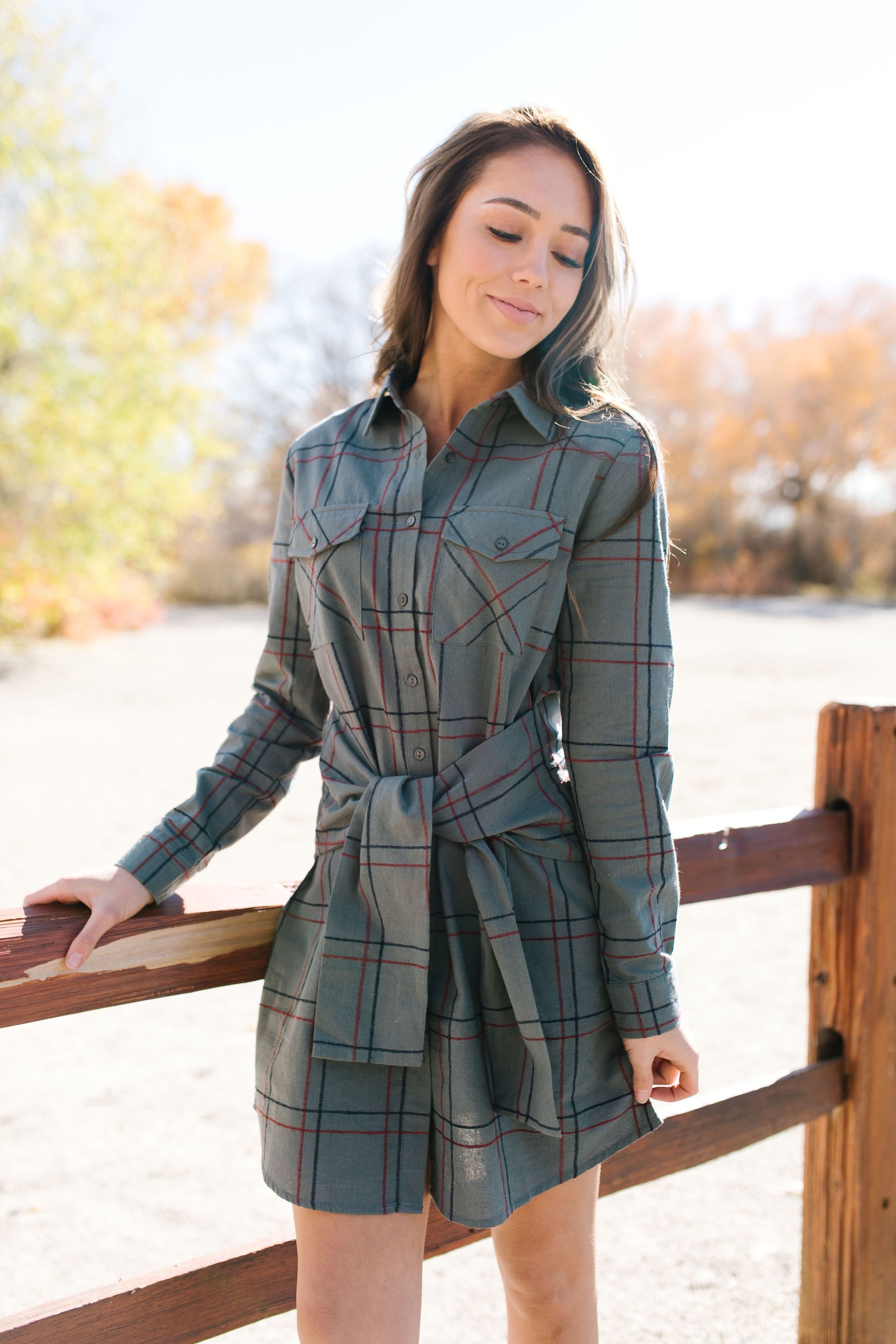 All Buttoned Up Plaid Shirt Dress - ALL SALES FINAL