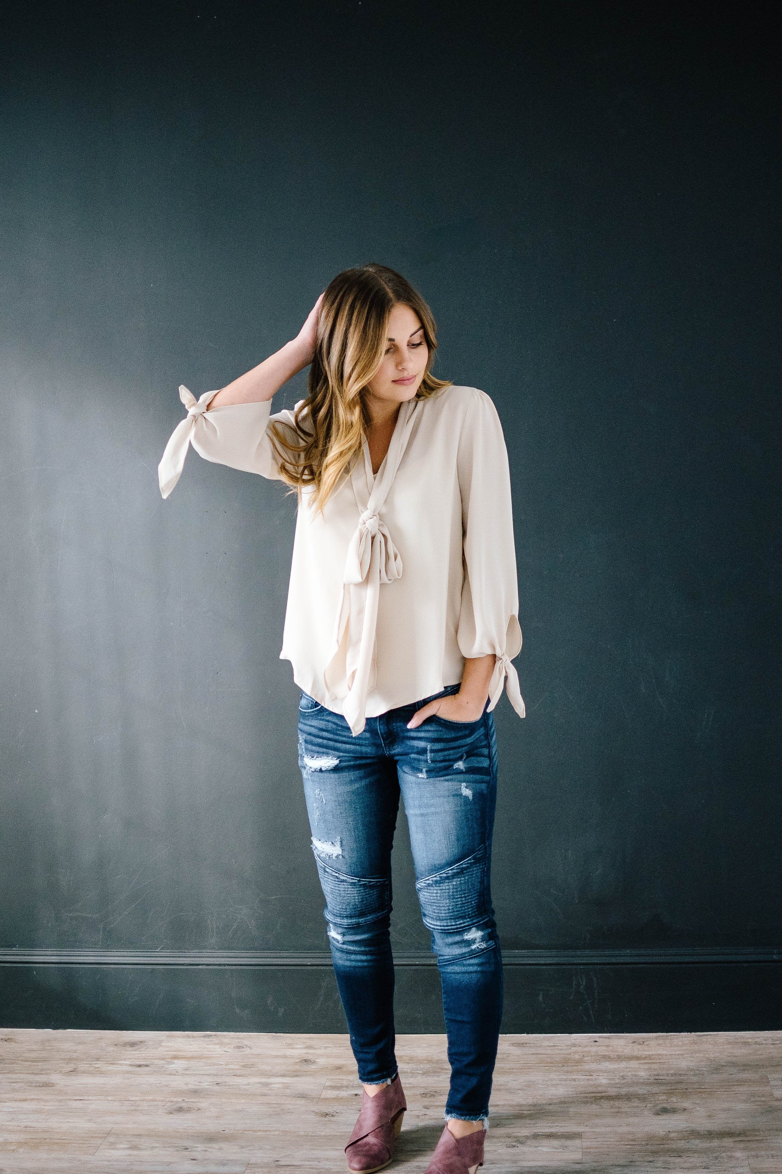 All Tied Up Blouse in Cream