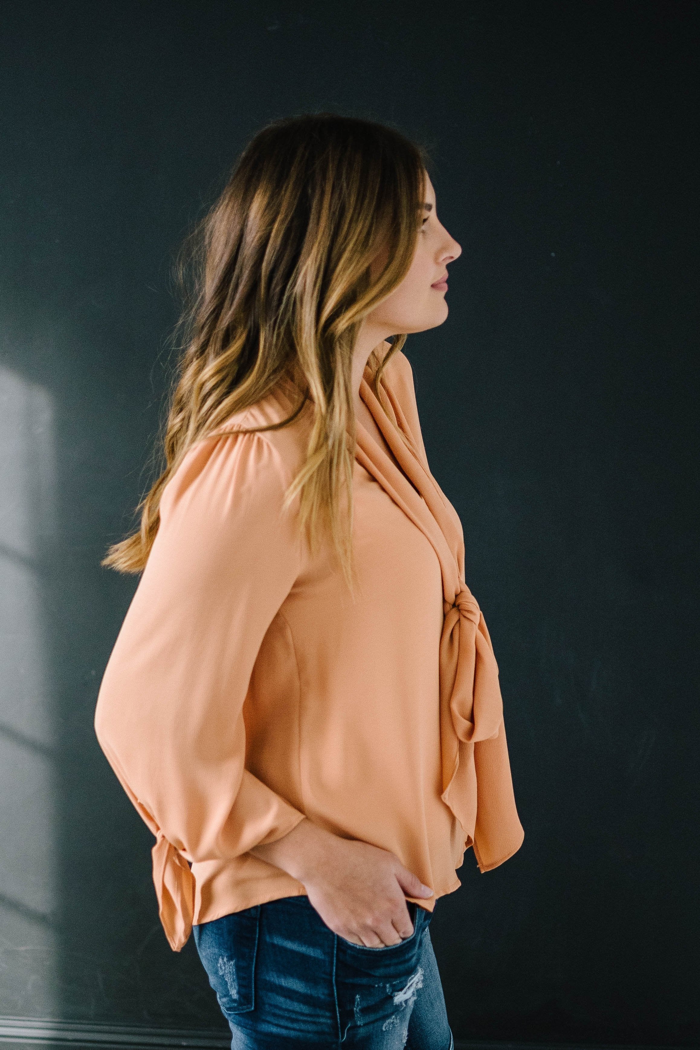 All Tied Up Blouse in Pumpkin