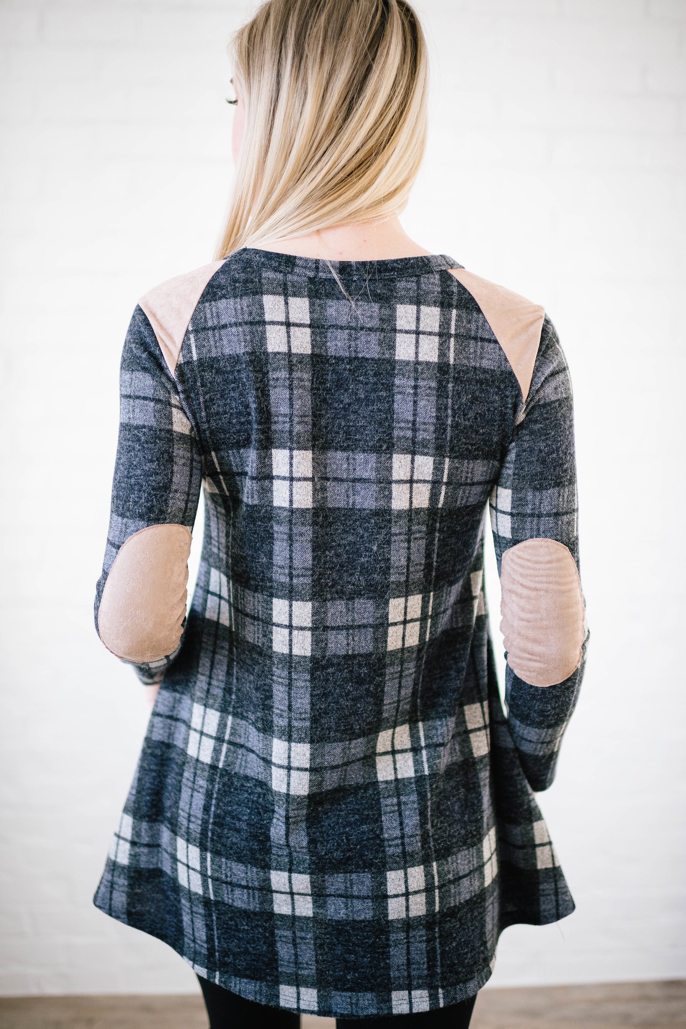 Amber Plaid Tunic in Navy