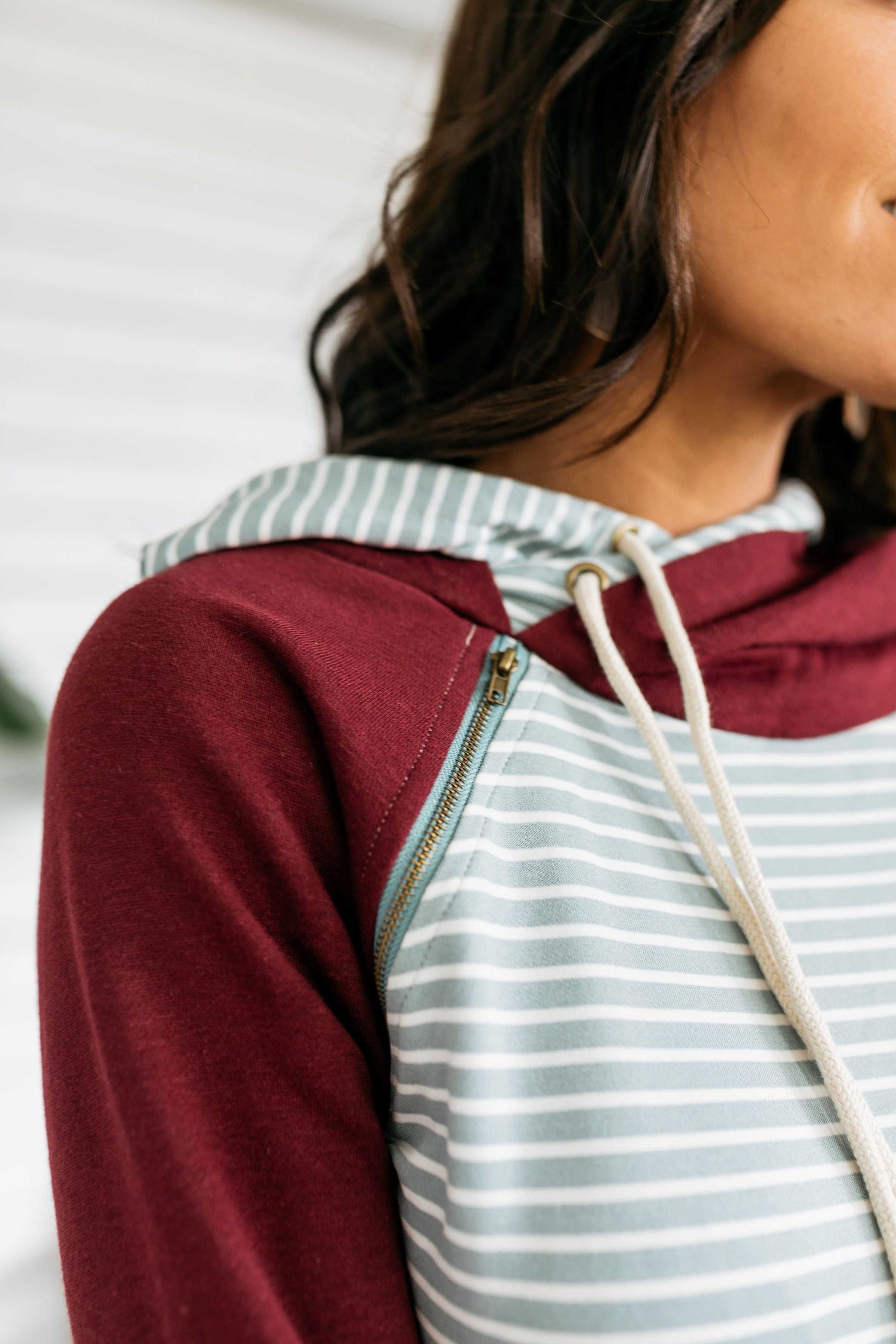 Angling For Awesome Hoodie In Sage + Bugundy