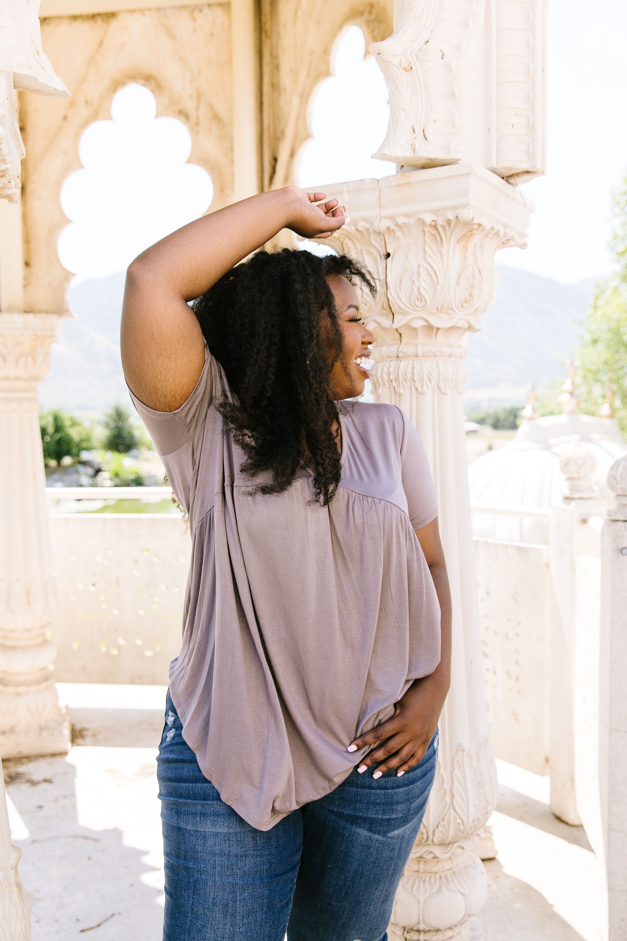 Bamboo Knit Top In Mocha