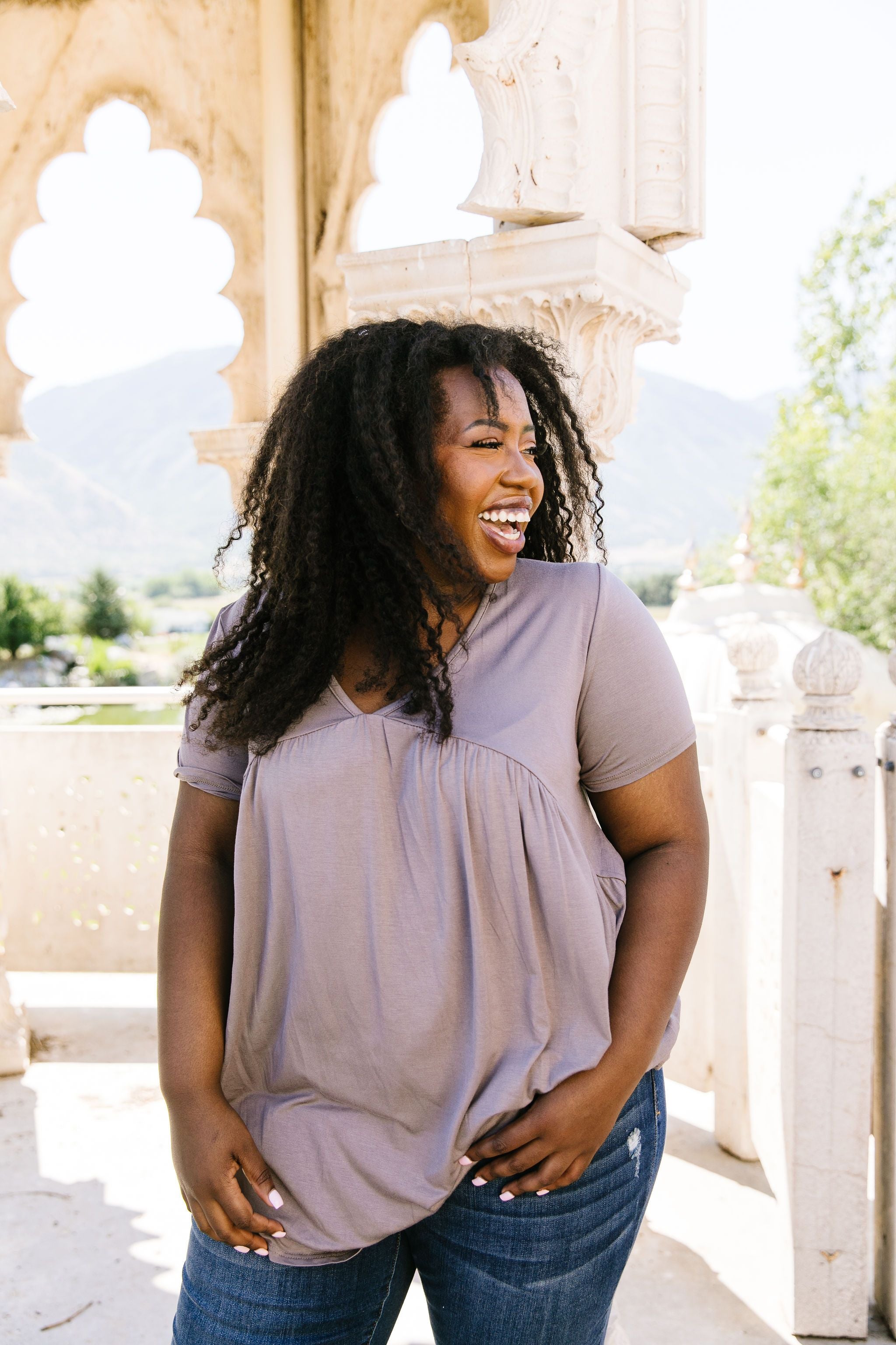 Bamboo Knit Top In Mocha