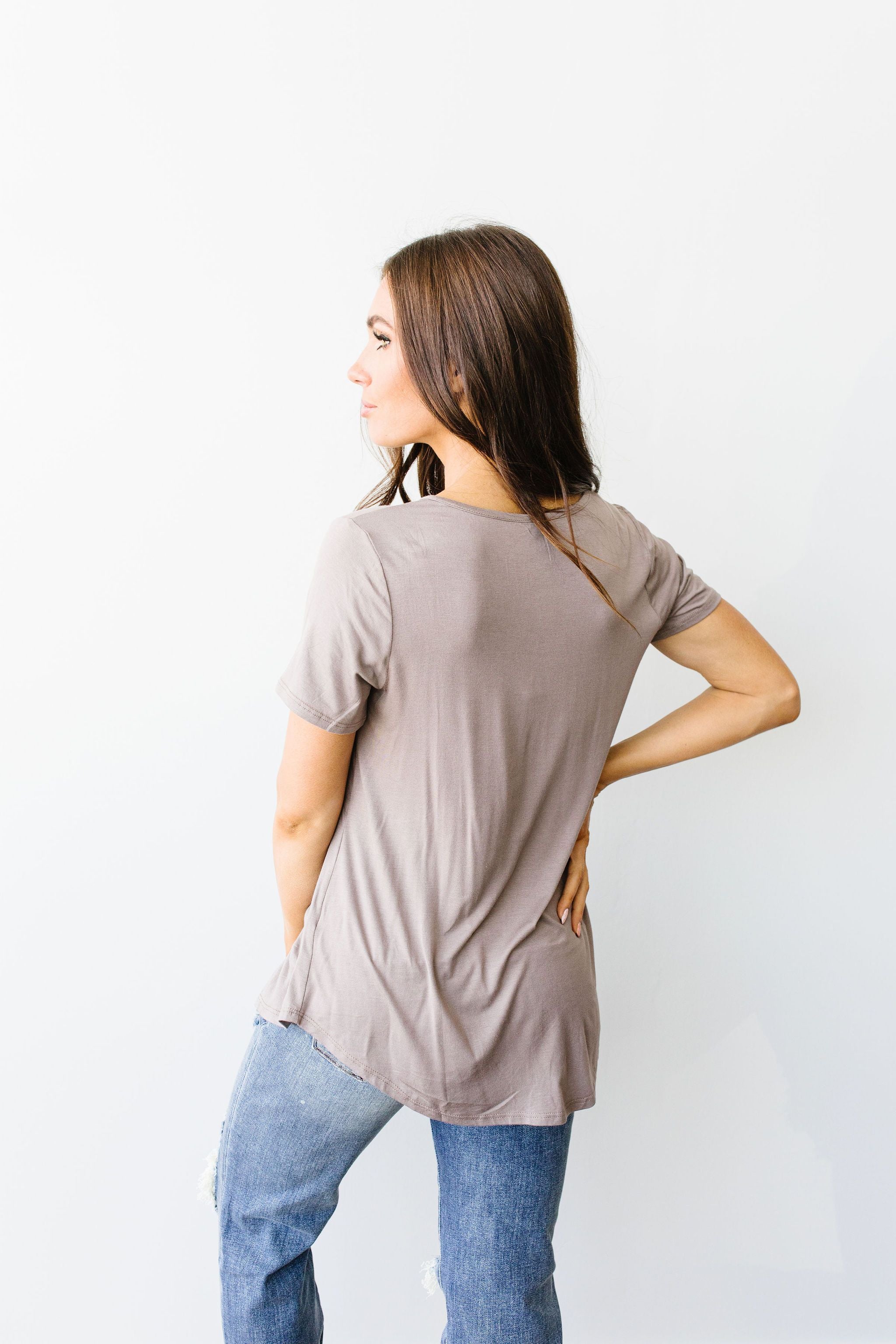 Bamboo Knit Top In Mocha