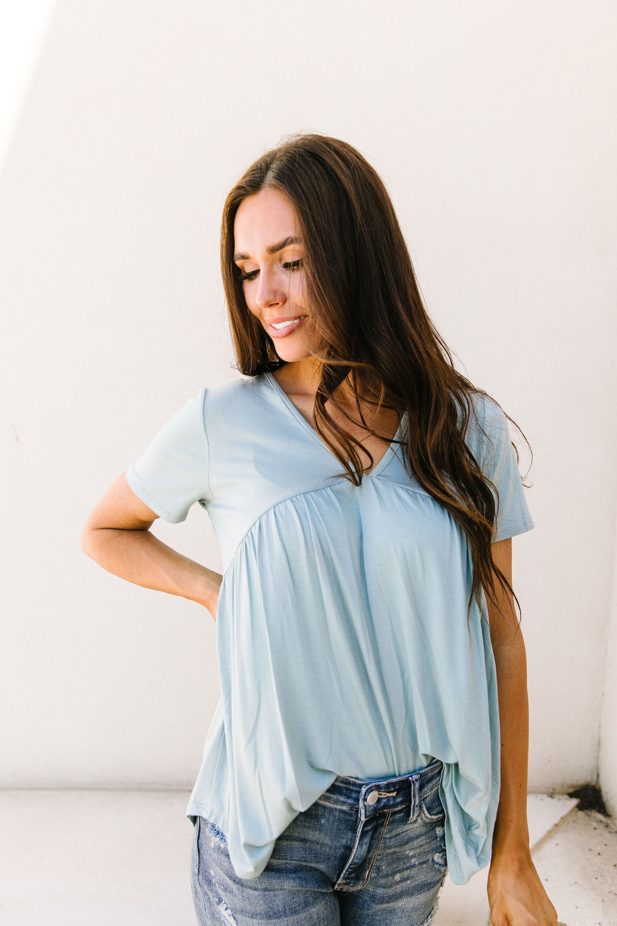 Bamboo Knit Top In Sage