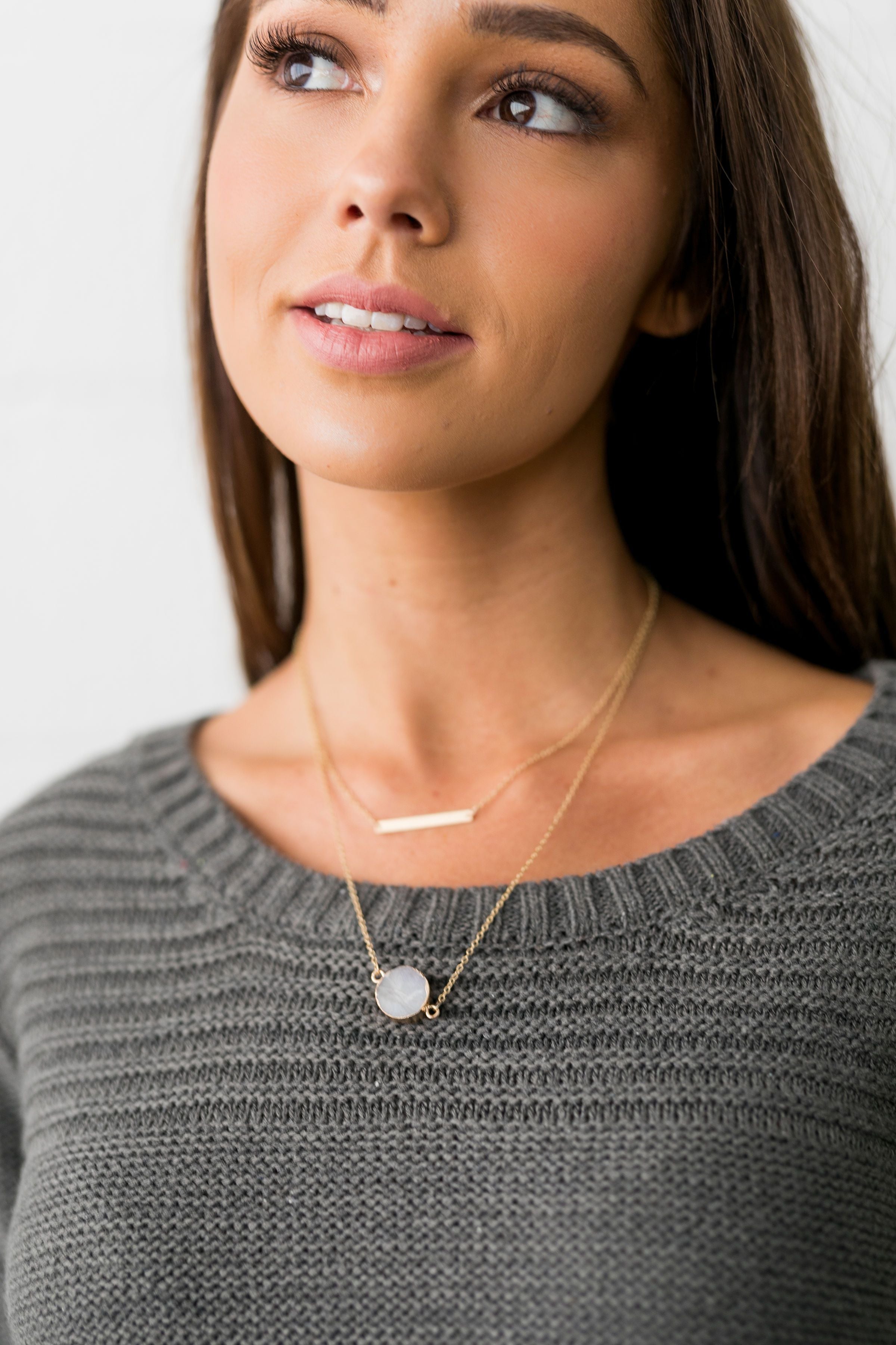 Bar None Layered Druzy Necklace