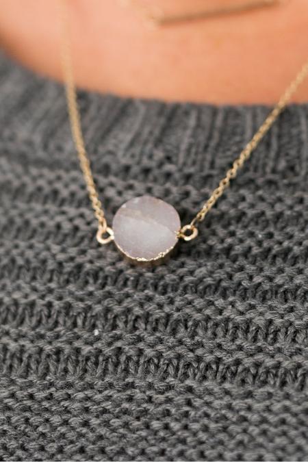 Bar None Layered Druzy Necklace