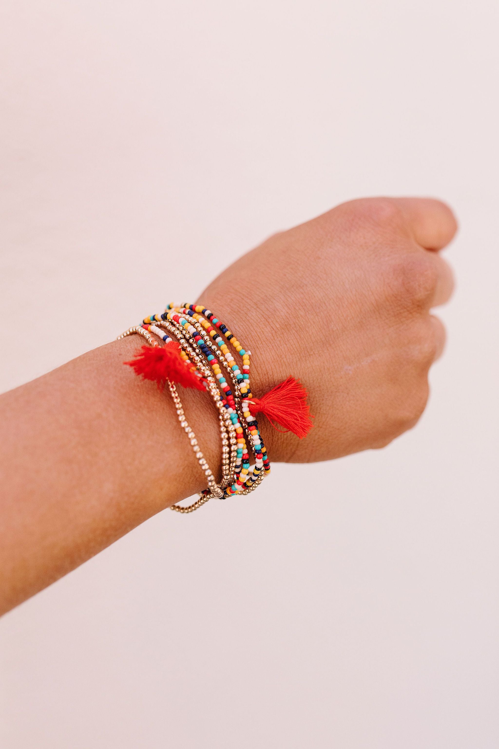 Beads N Tassels Bracelet Set