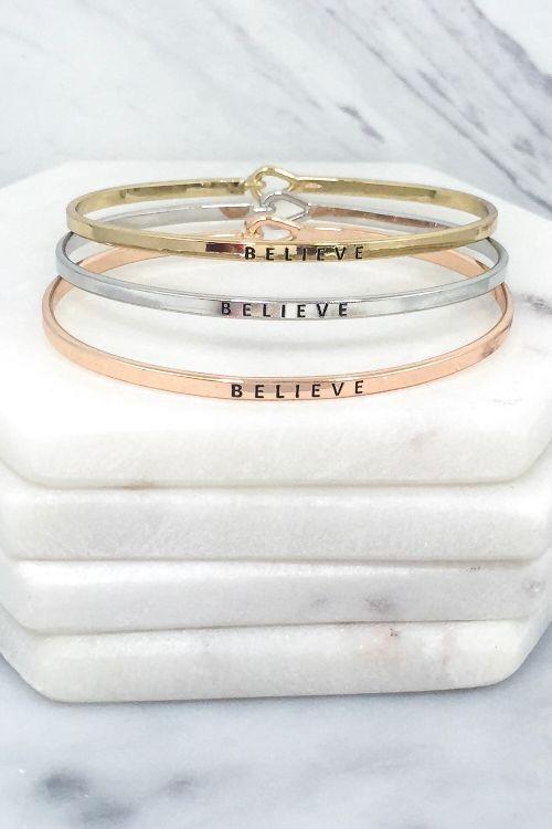 Believe Gold Bracelet