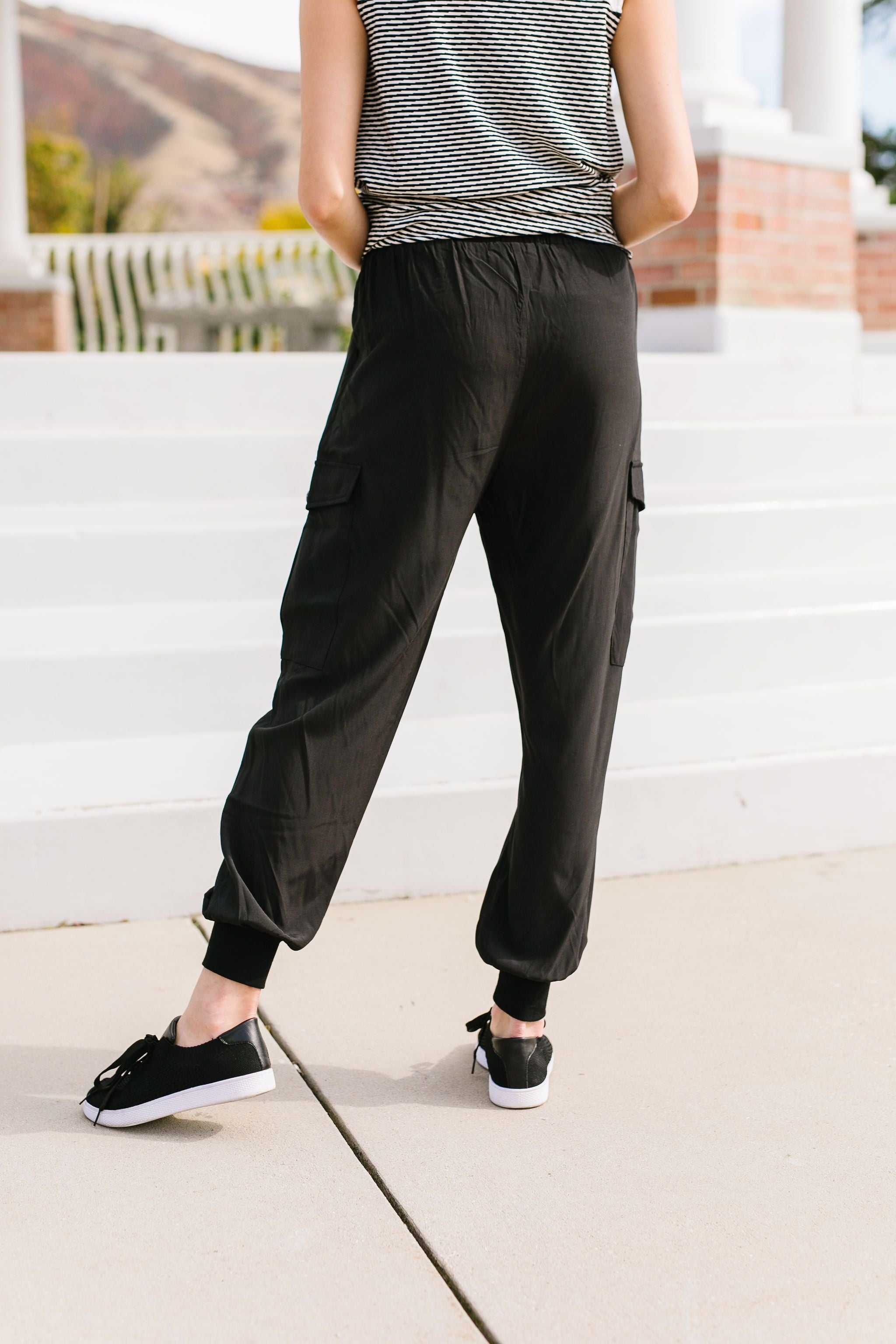 Black Cargo Joggers